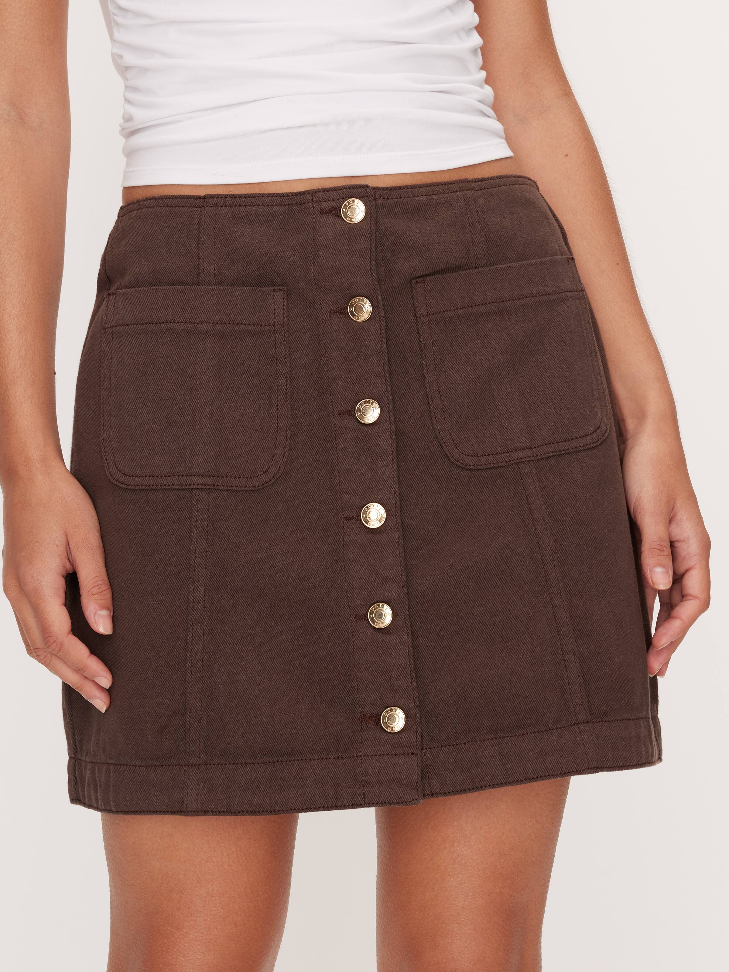 Eloise Button Through Mini Skirt