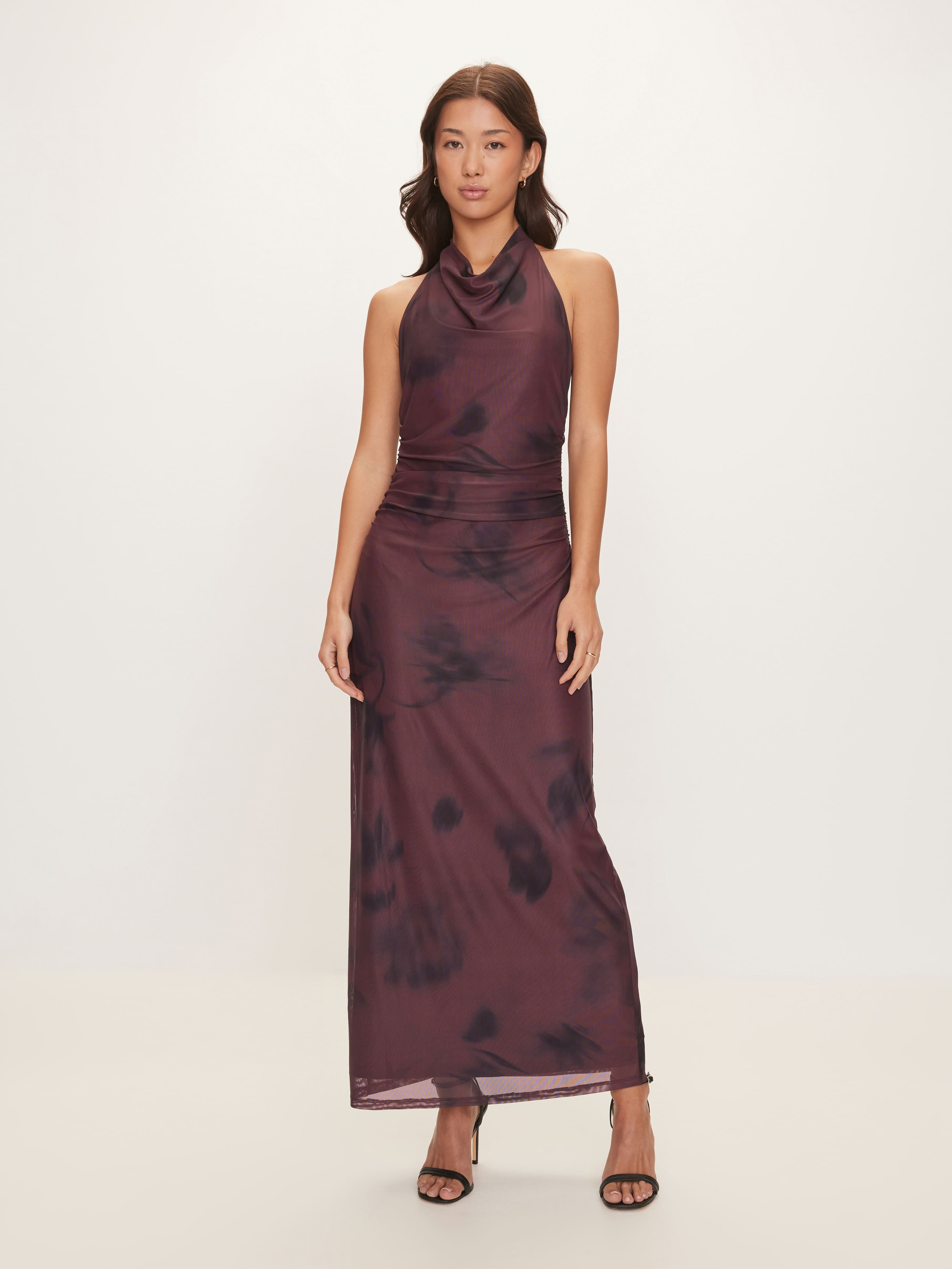 Lotus Mesh Midi Dress