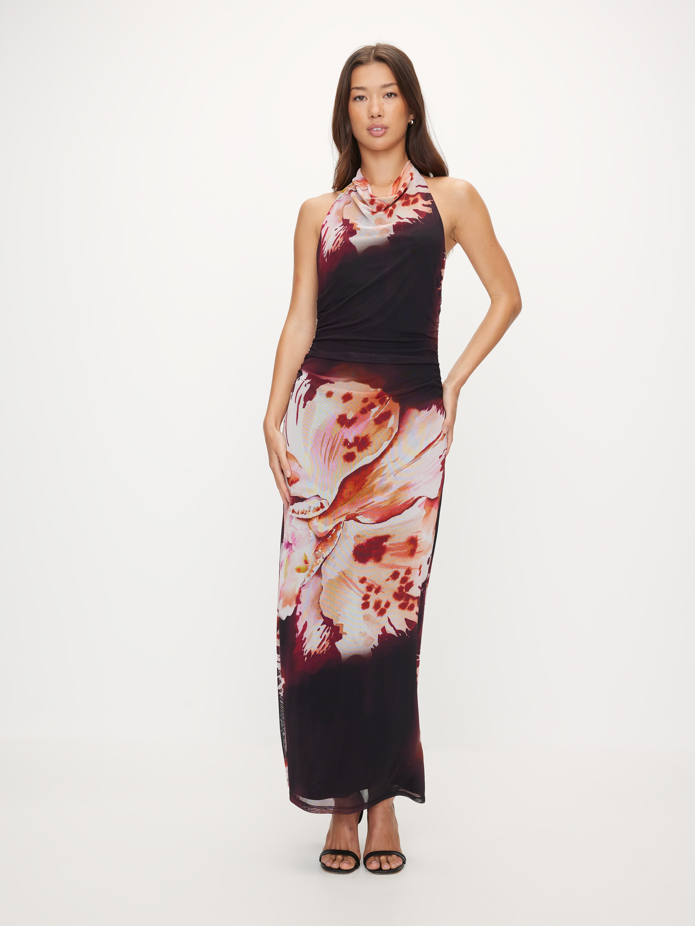 Lotus Mesh Midi Dress