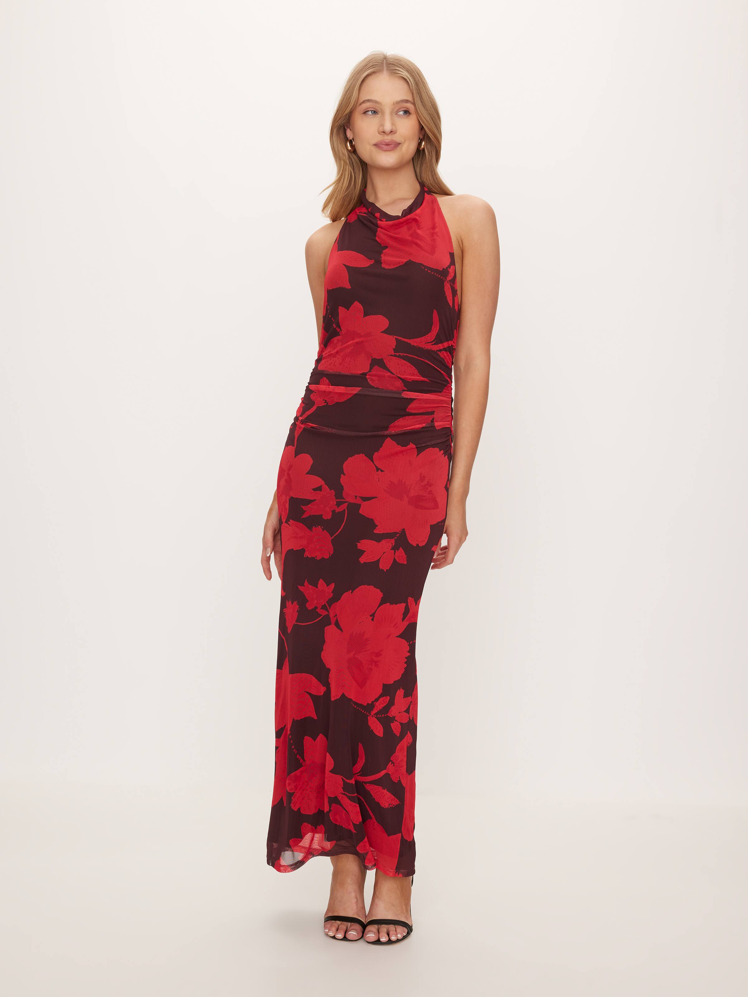 Lotus Mesh Midi Dress