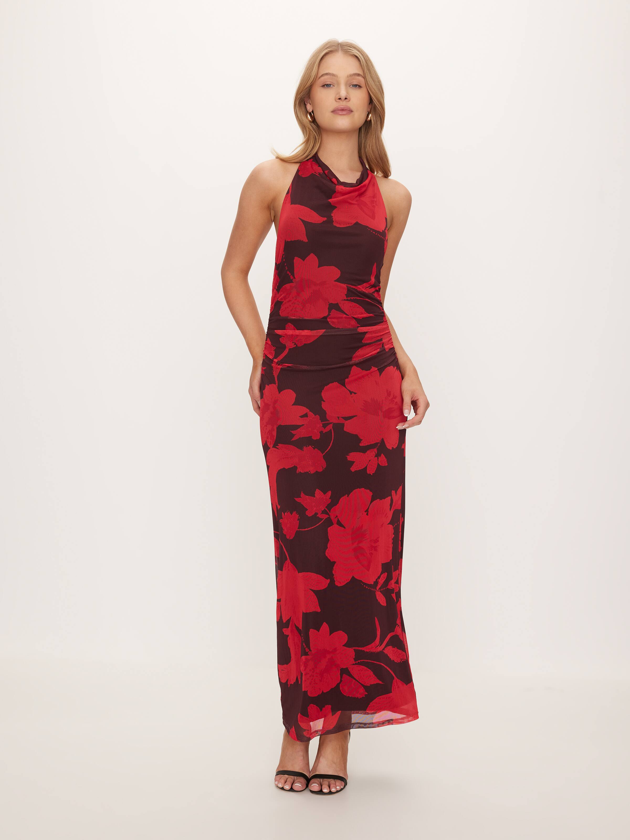 Lotus Mesh Midi Dress