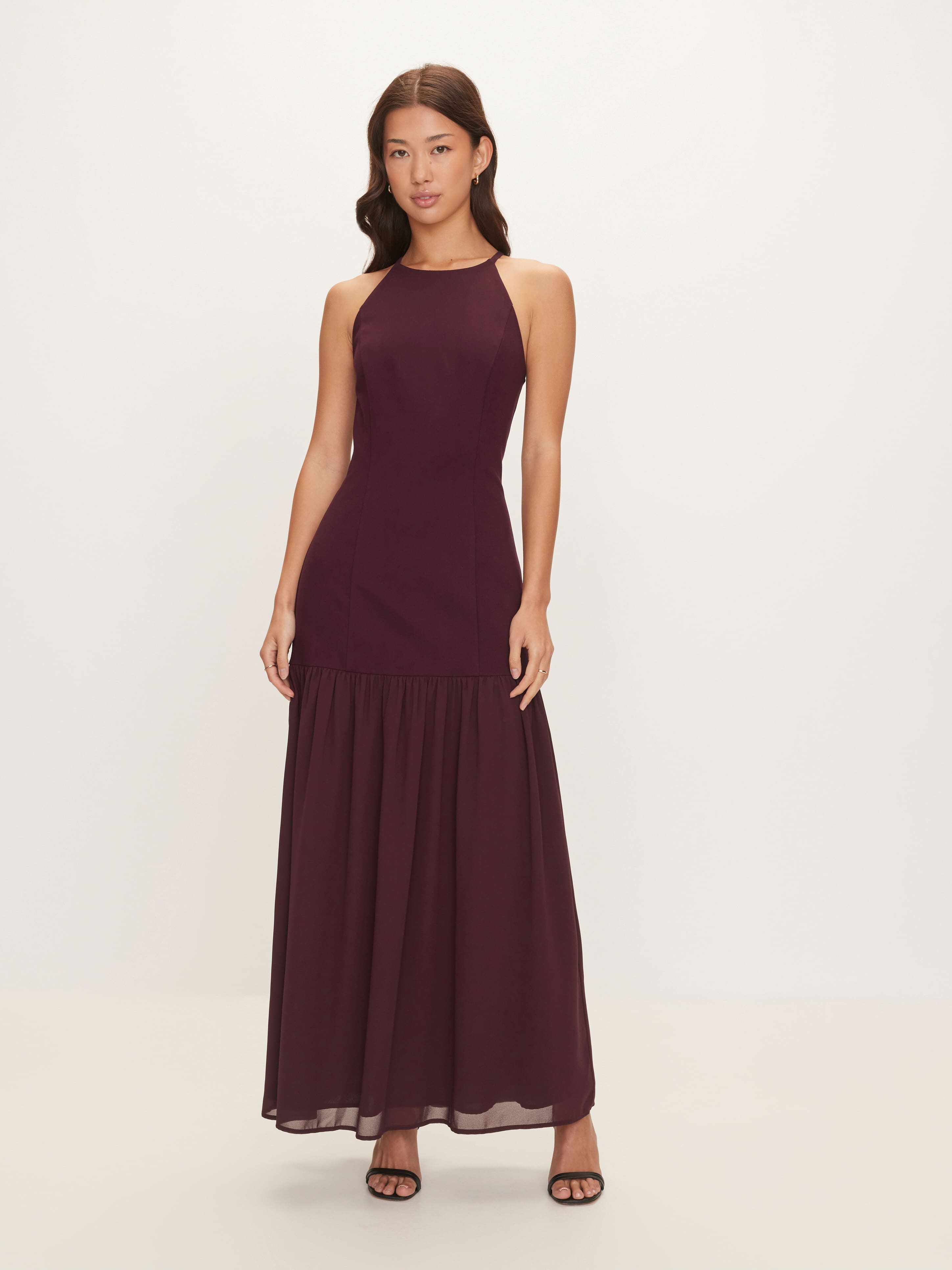 Noreen Knit Woven Midi Dress