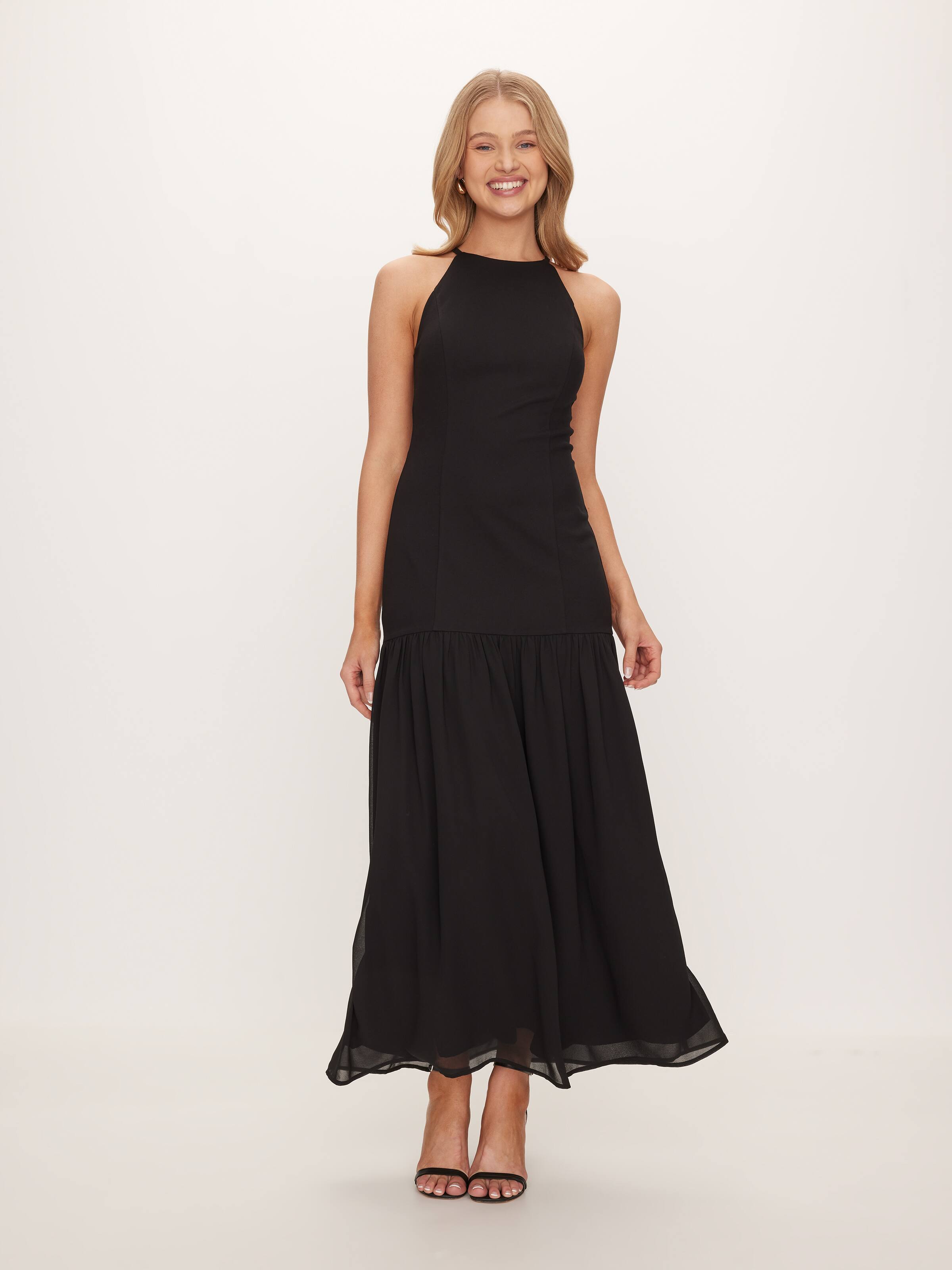 Noreen Knit Woven Midi Dress