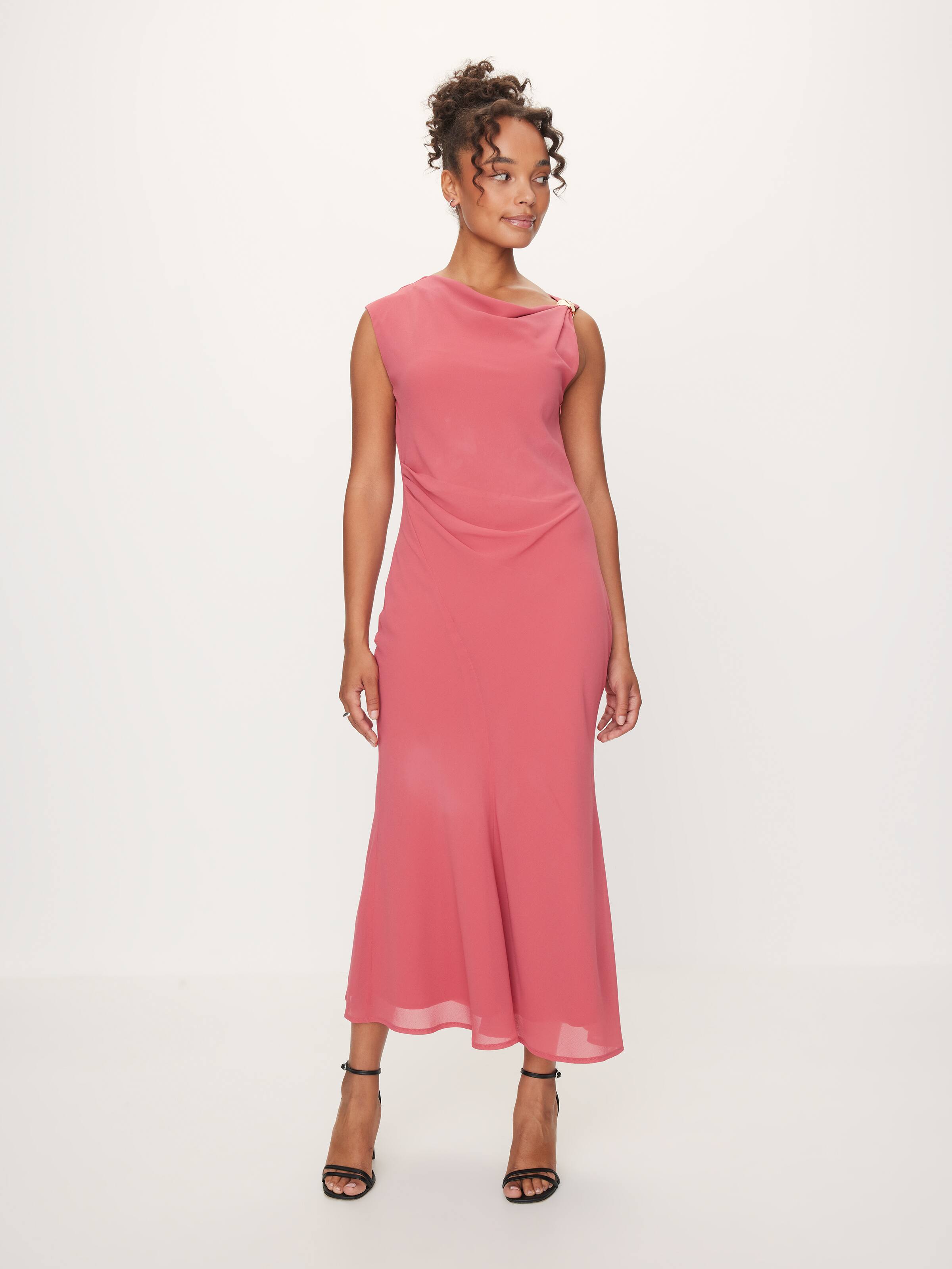 Amanda Gold Trim Midi Dress