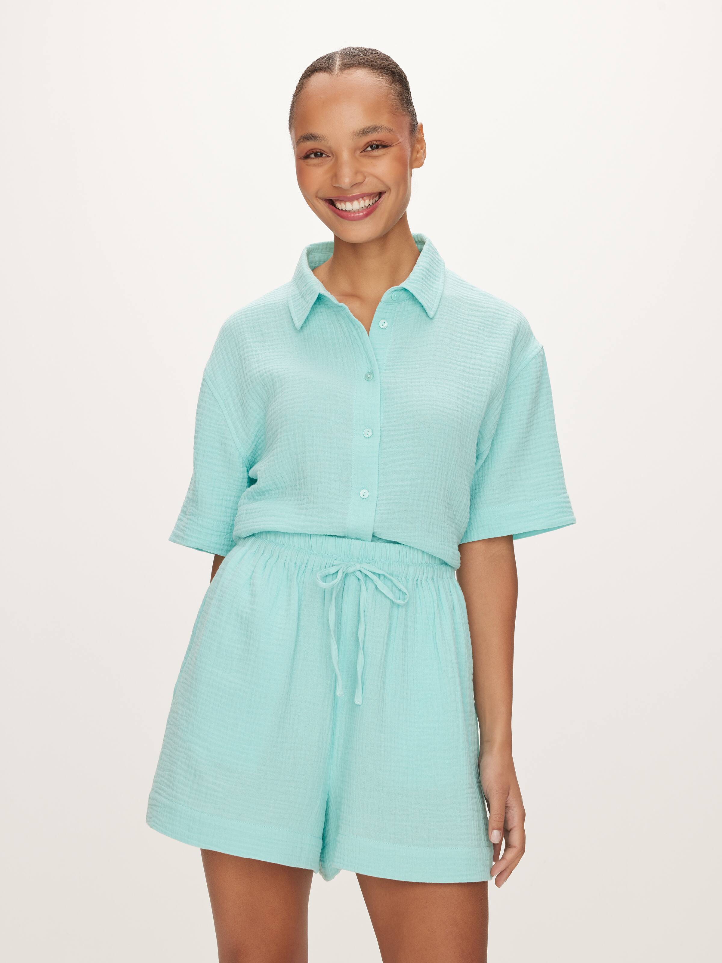 Mina Cotton Waffle Short