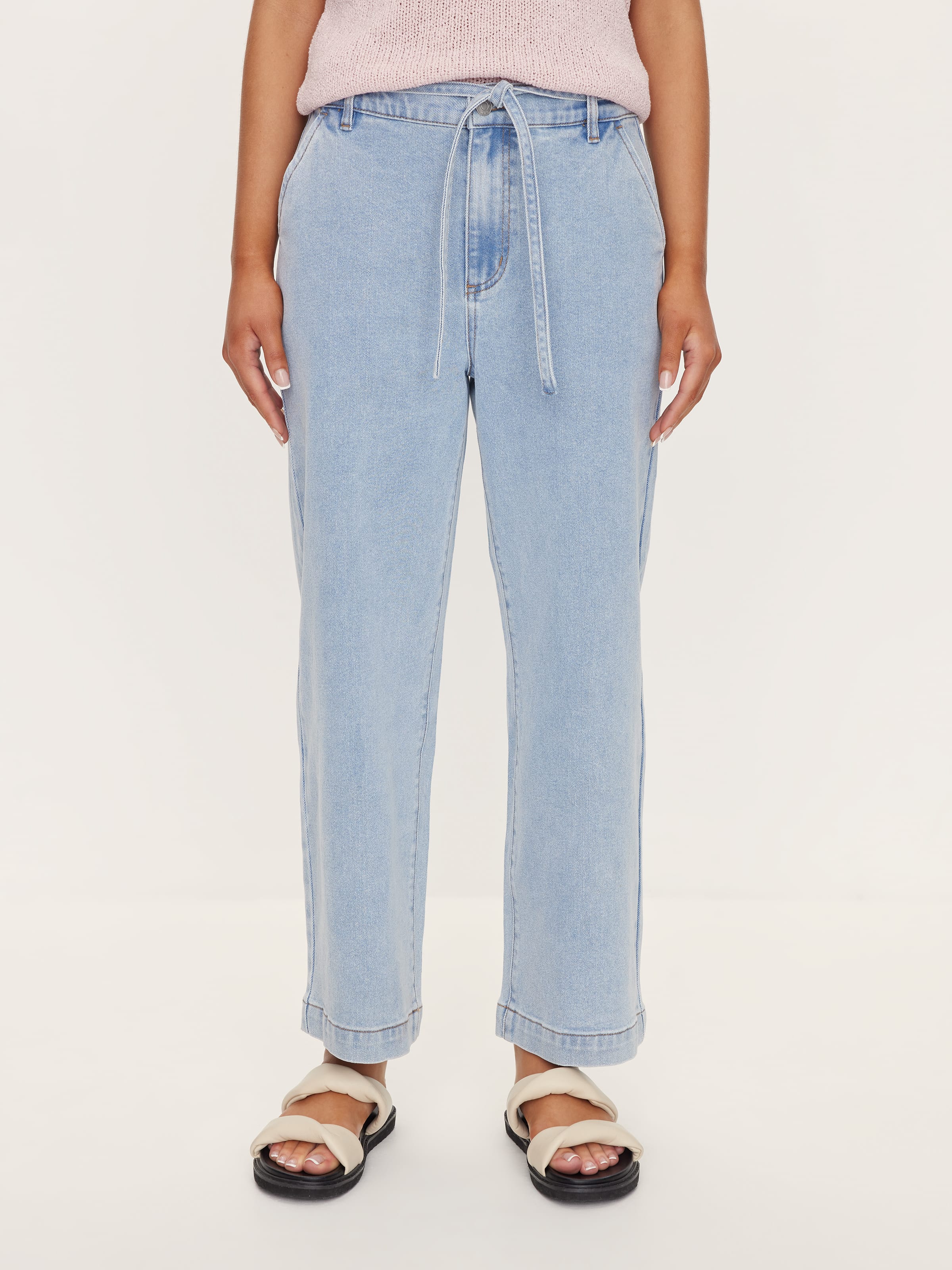 Bobbi Wide Leg Tie Crop Pant