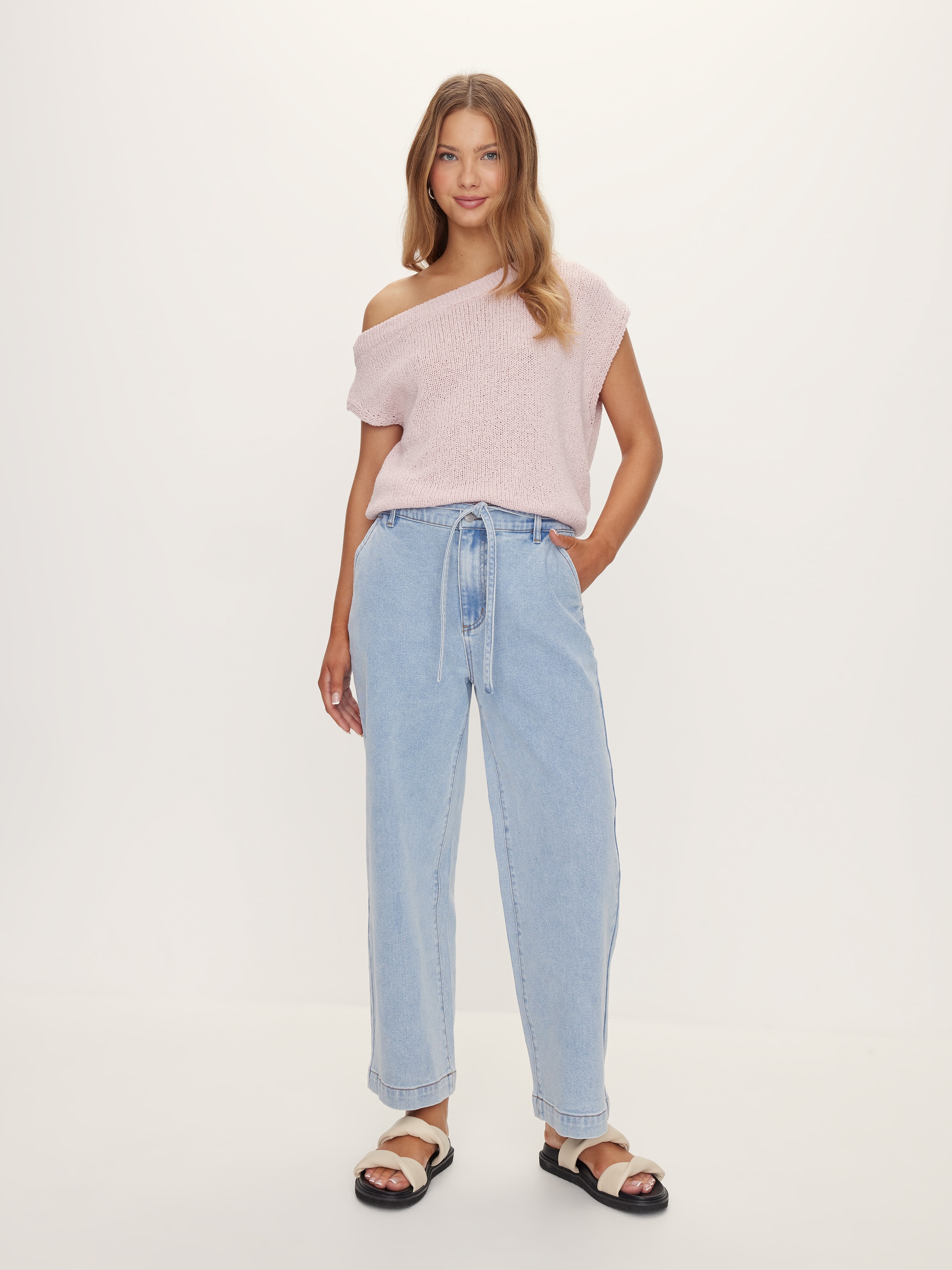 Bobbi Wide Leg Tie Crop Pant