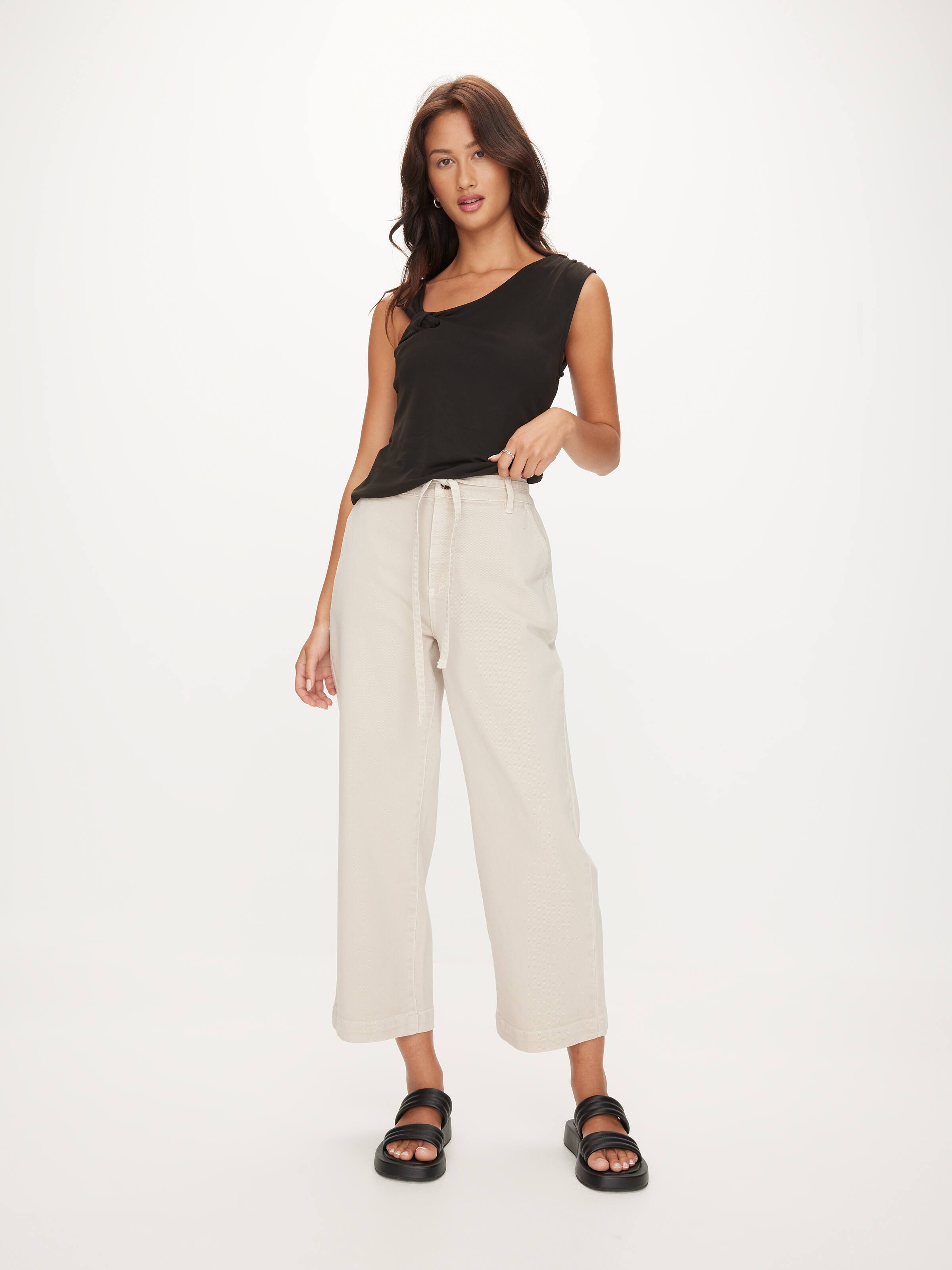 Bobbi Wide Leg Tie Crop Pant