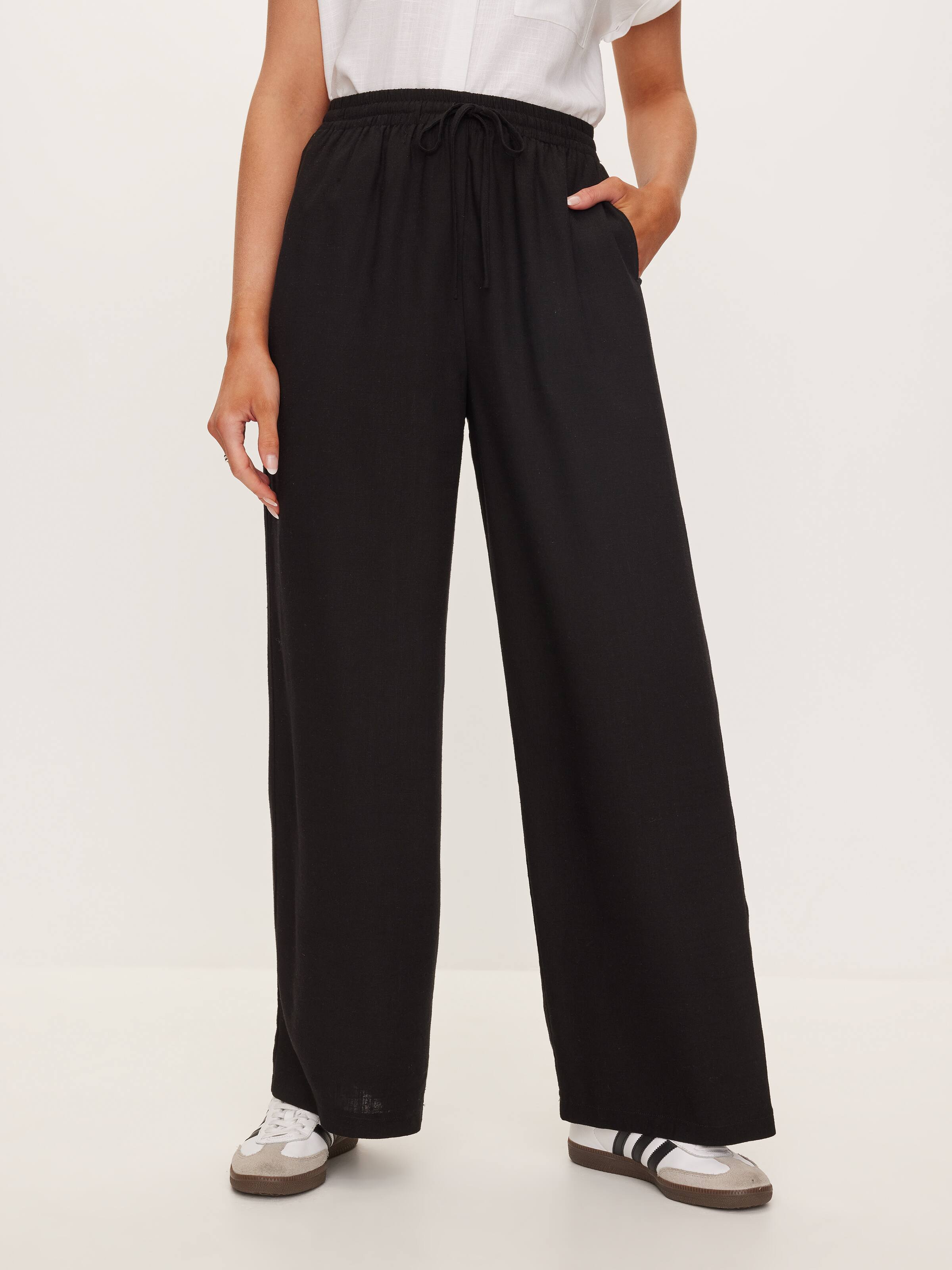 Piper Linen Blend Elastic Waist Pant