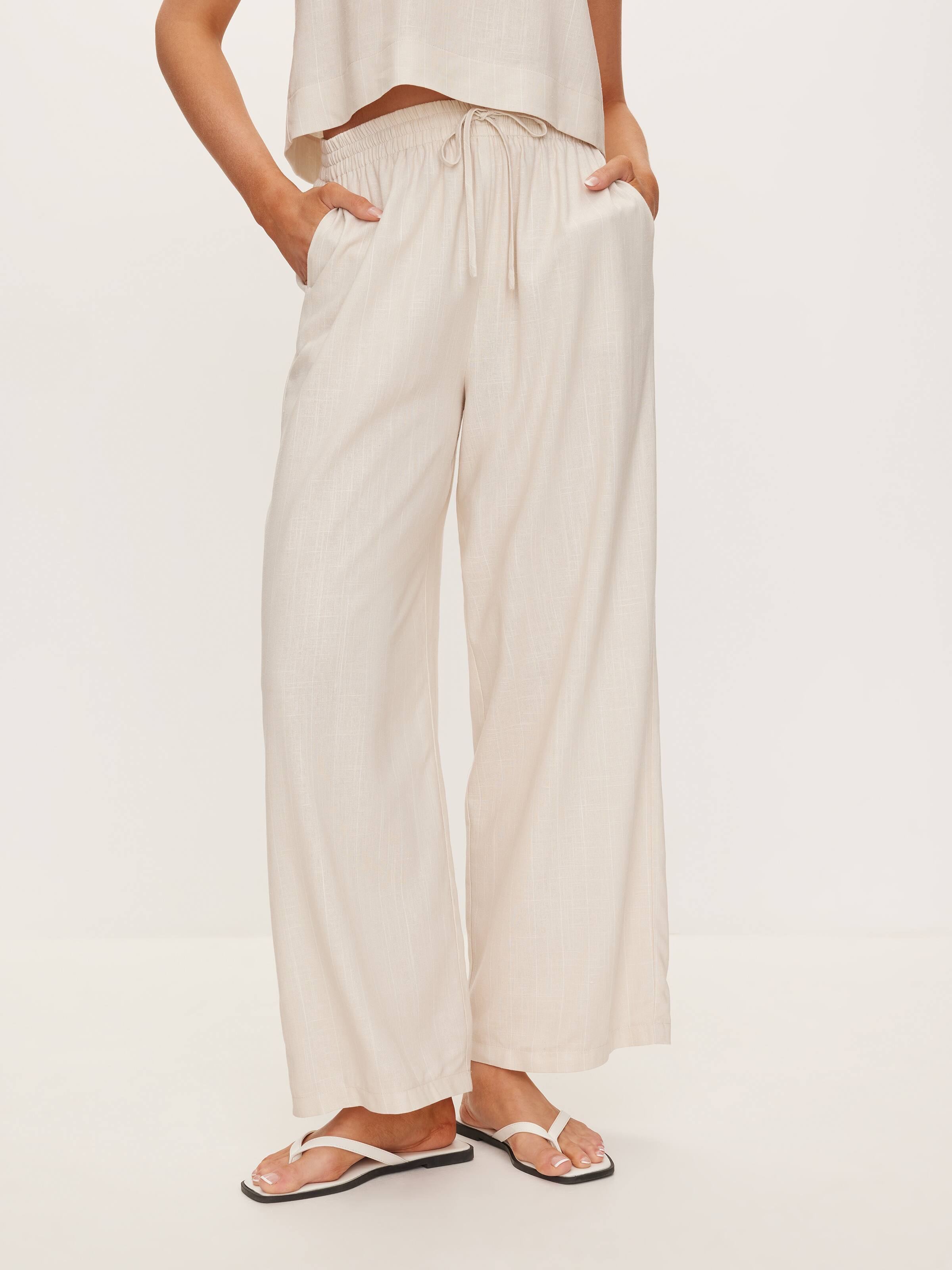 Piper Linen Blend Elastic Waist Pant
