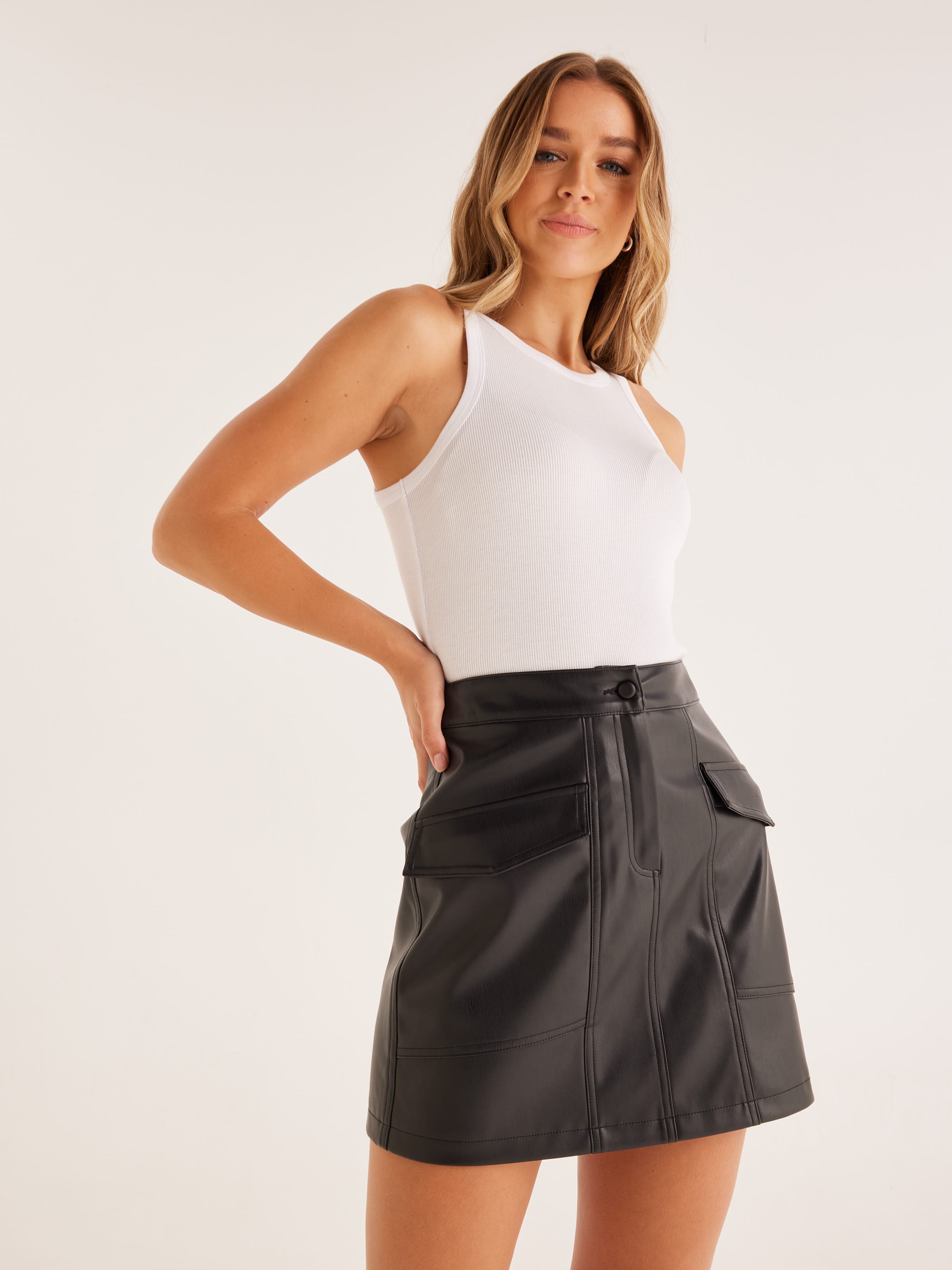 Dotti leather skirt sale