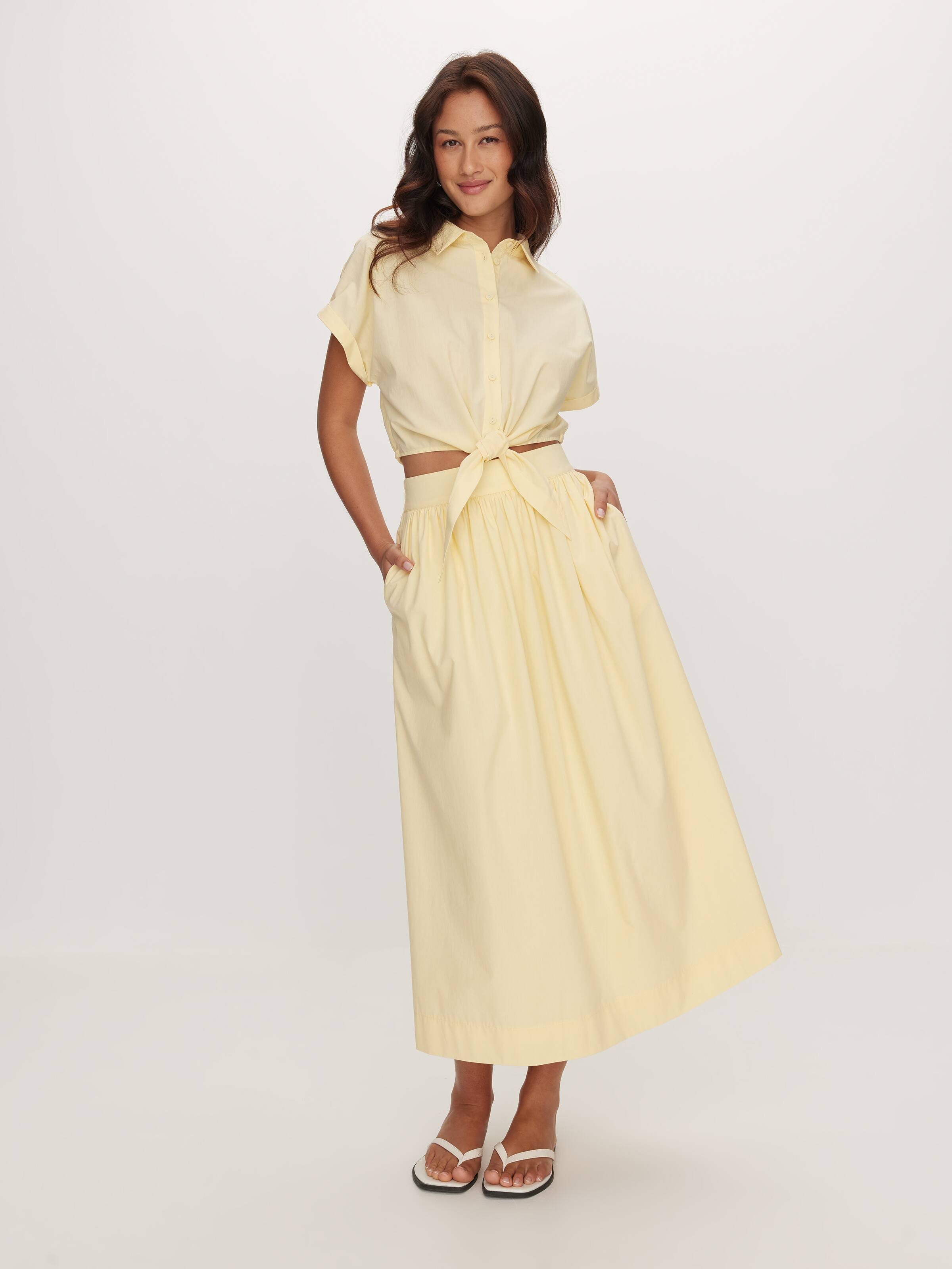 Blaise Poplin Midi Skirt