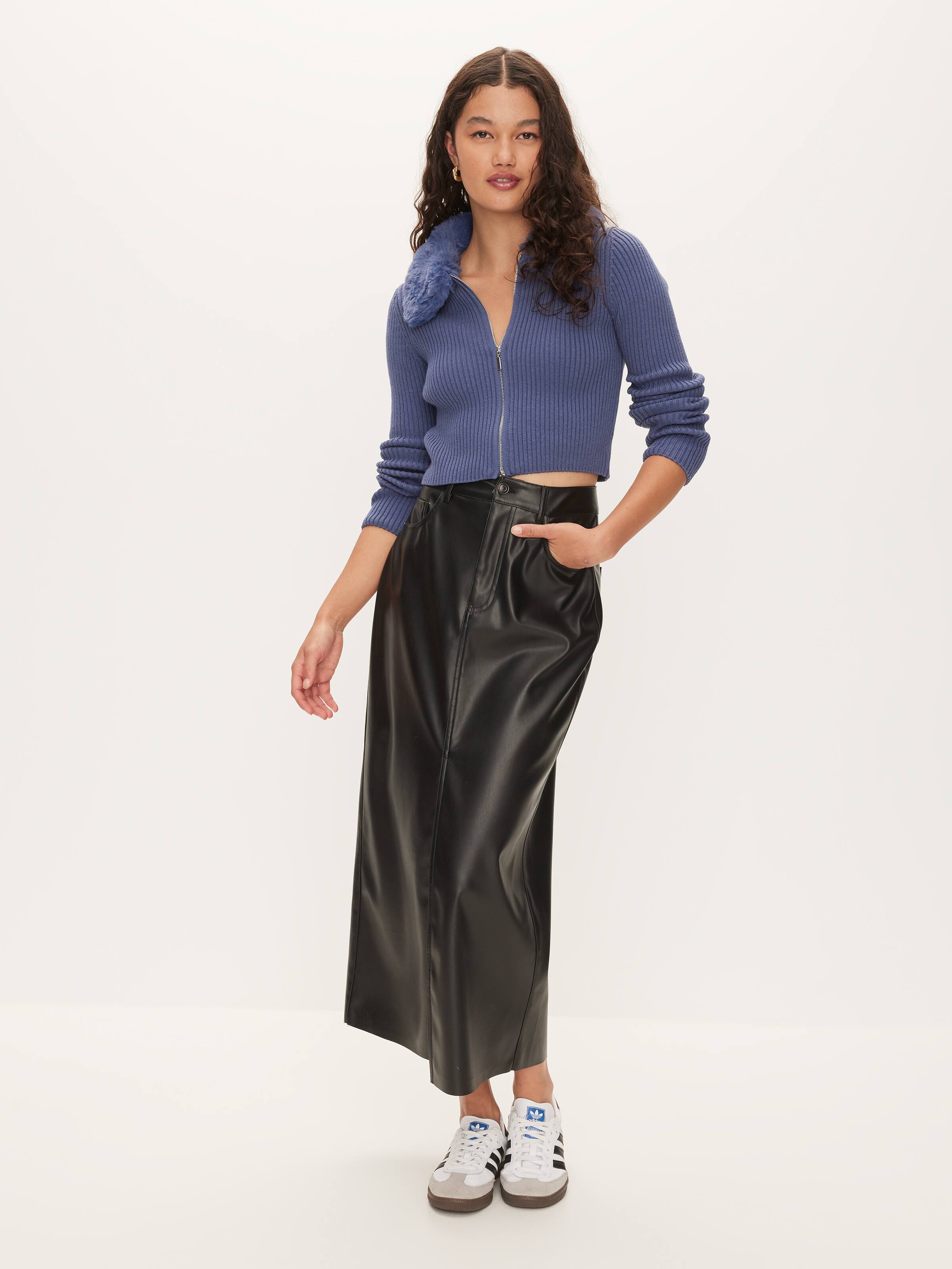 Image for Heidi Faux Leather Midi Skirt from JustGroupNZ