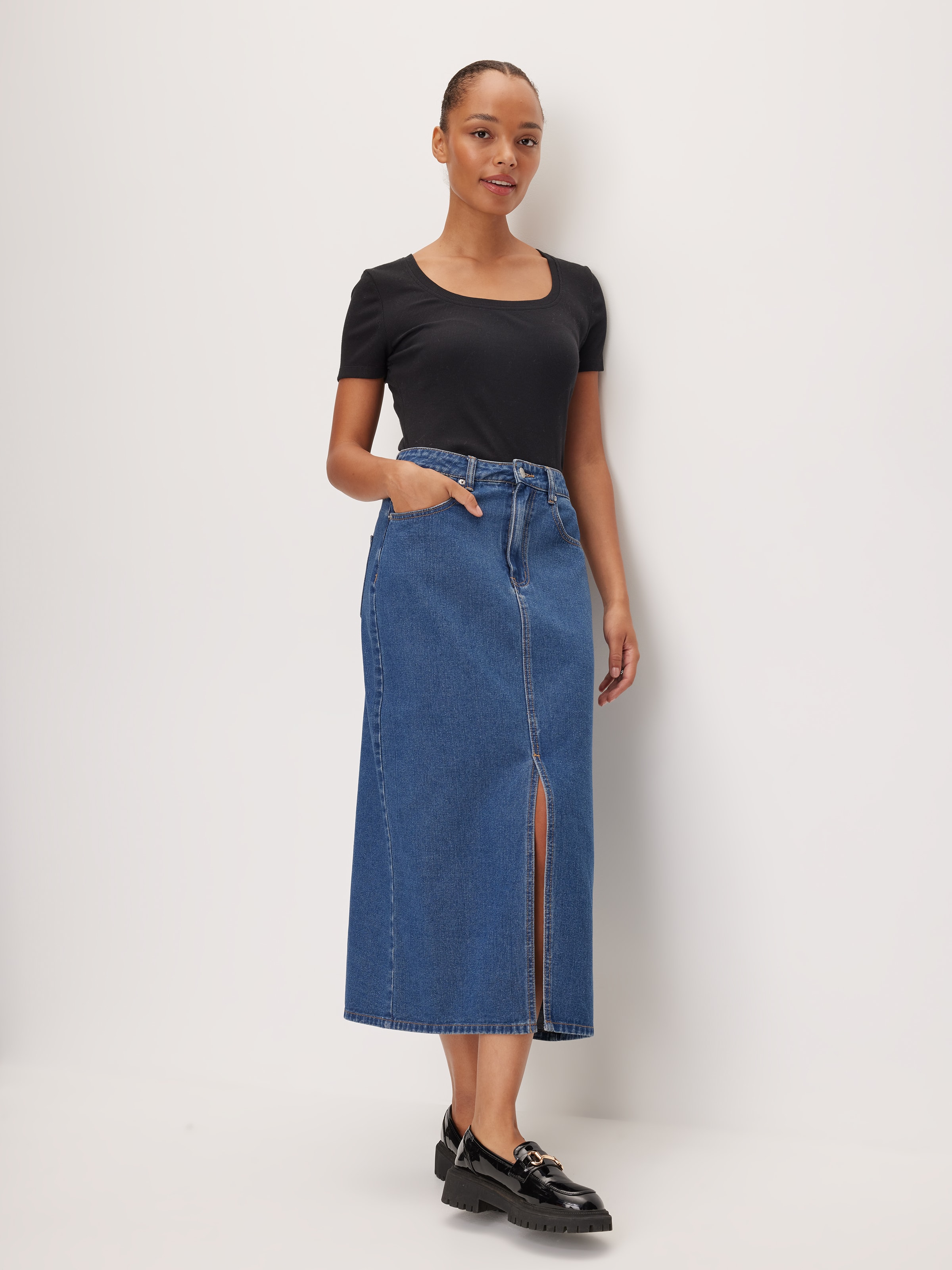 Image for Samantha Denim Midi Skirt from JustGroupNZ