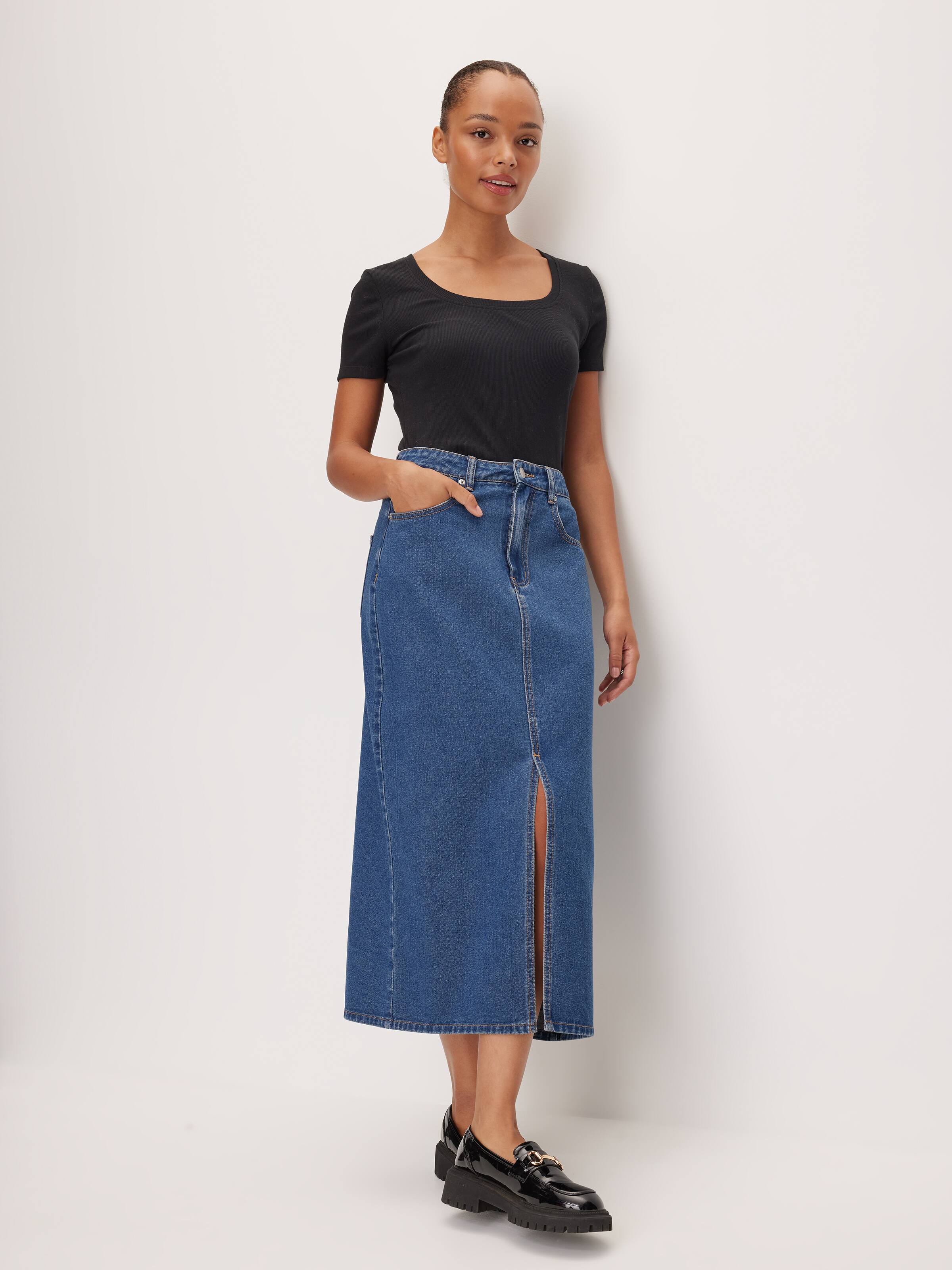 Samantha Denim Midi Skirt