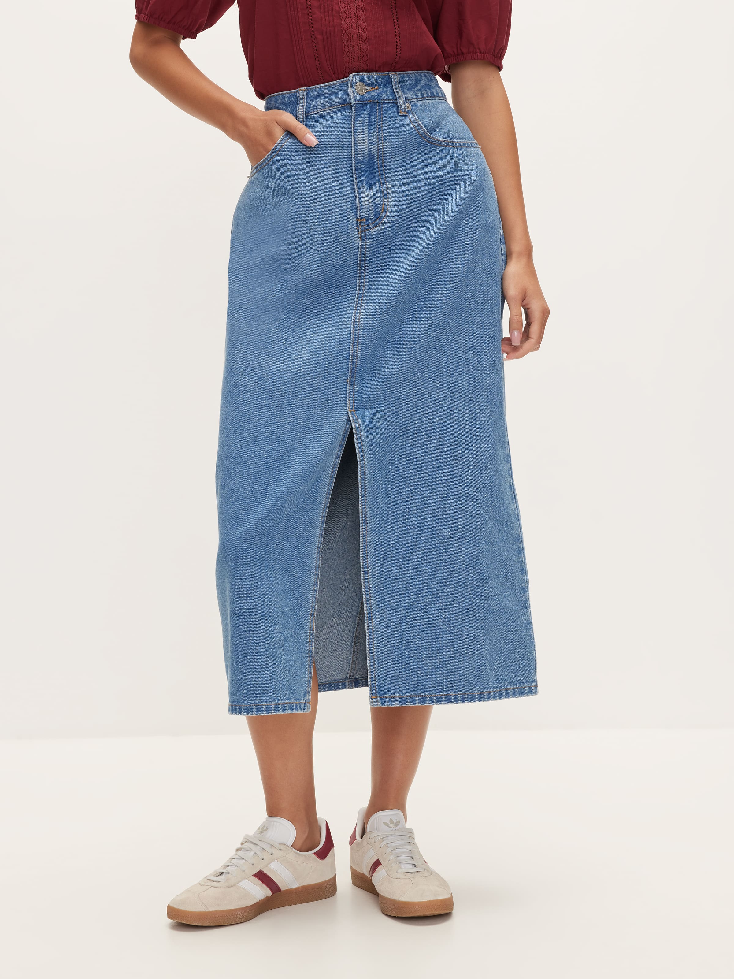 Samantha Denim Midi Skirt