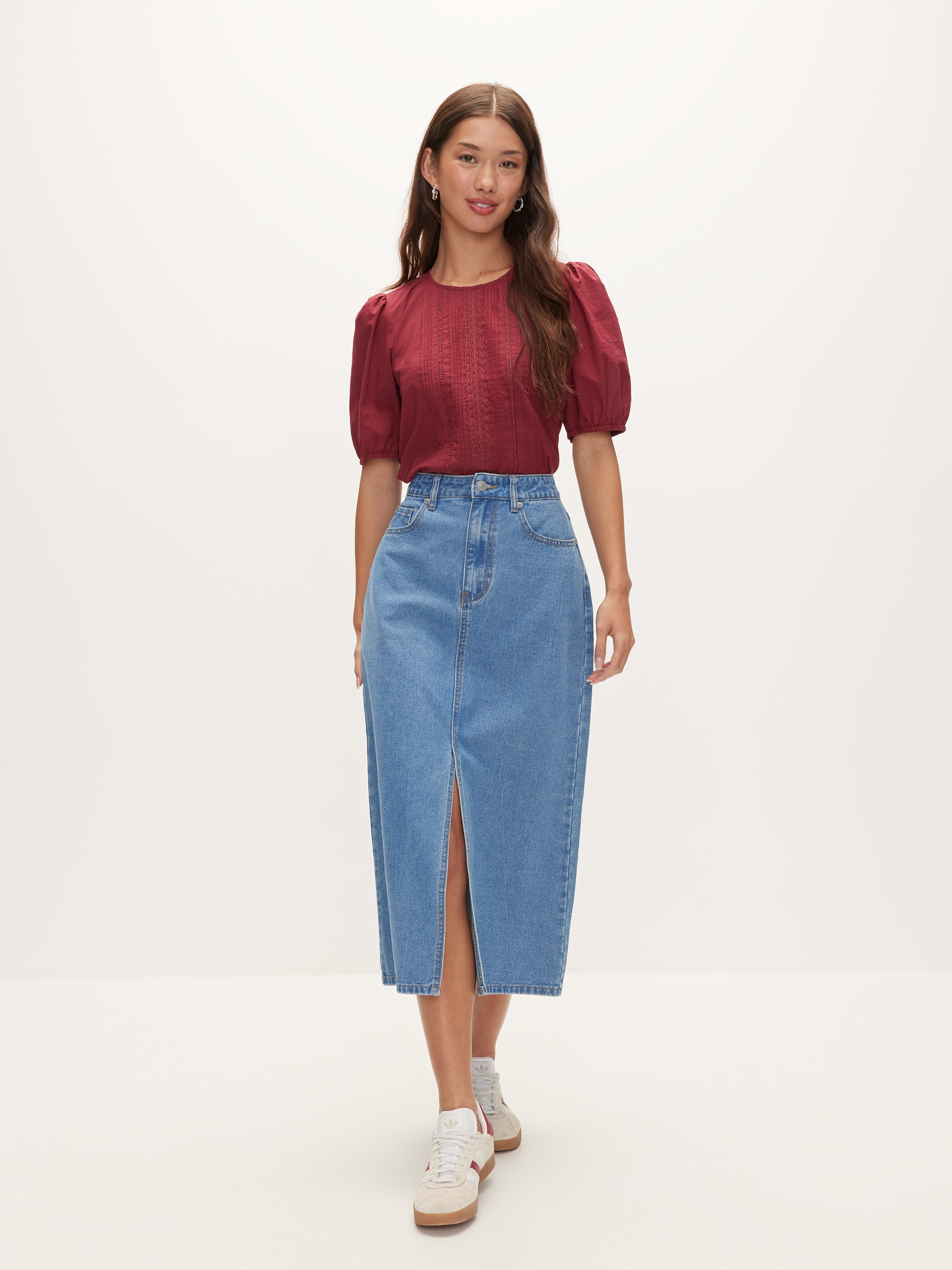 Samantha Denim Midi Skirt