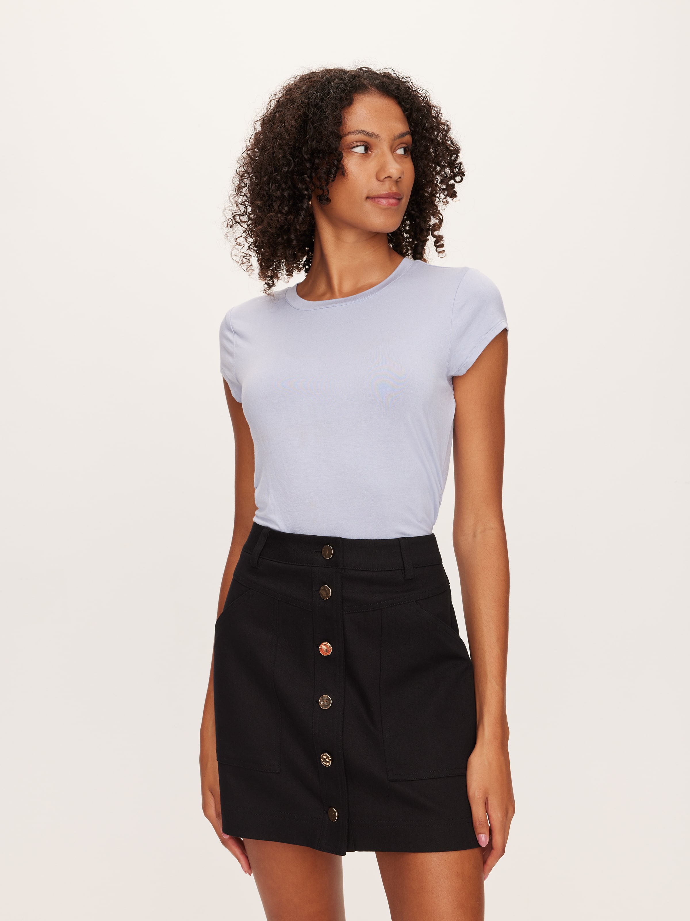 Isla Gold Button Mini Skirt