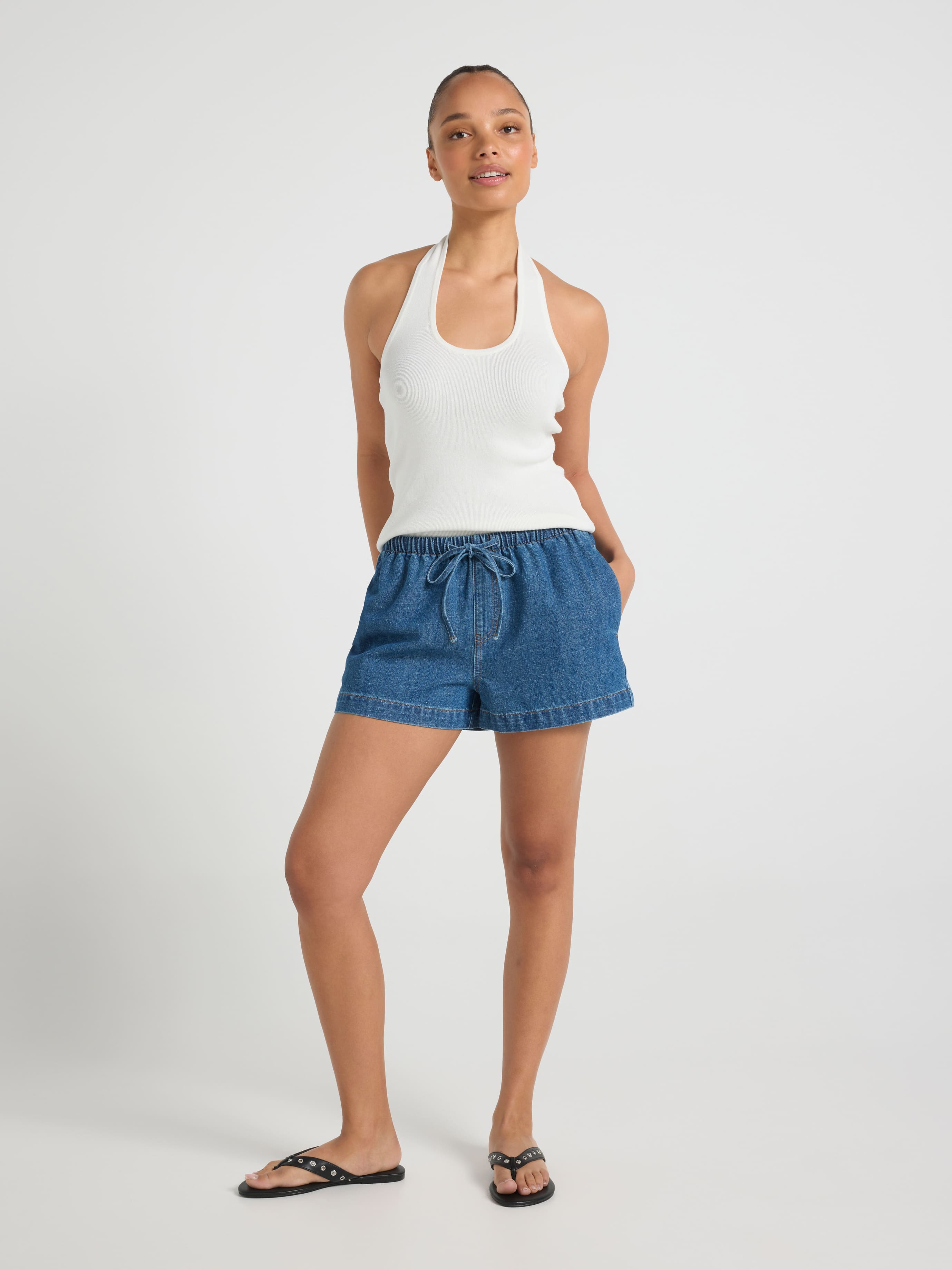 Claudia Tiefront Denim Short