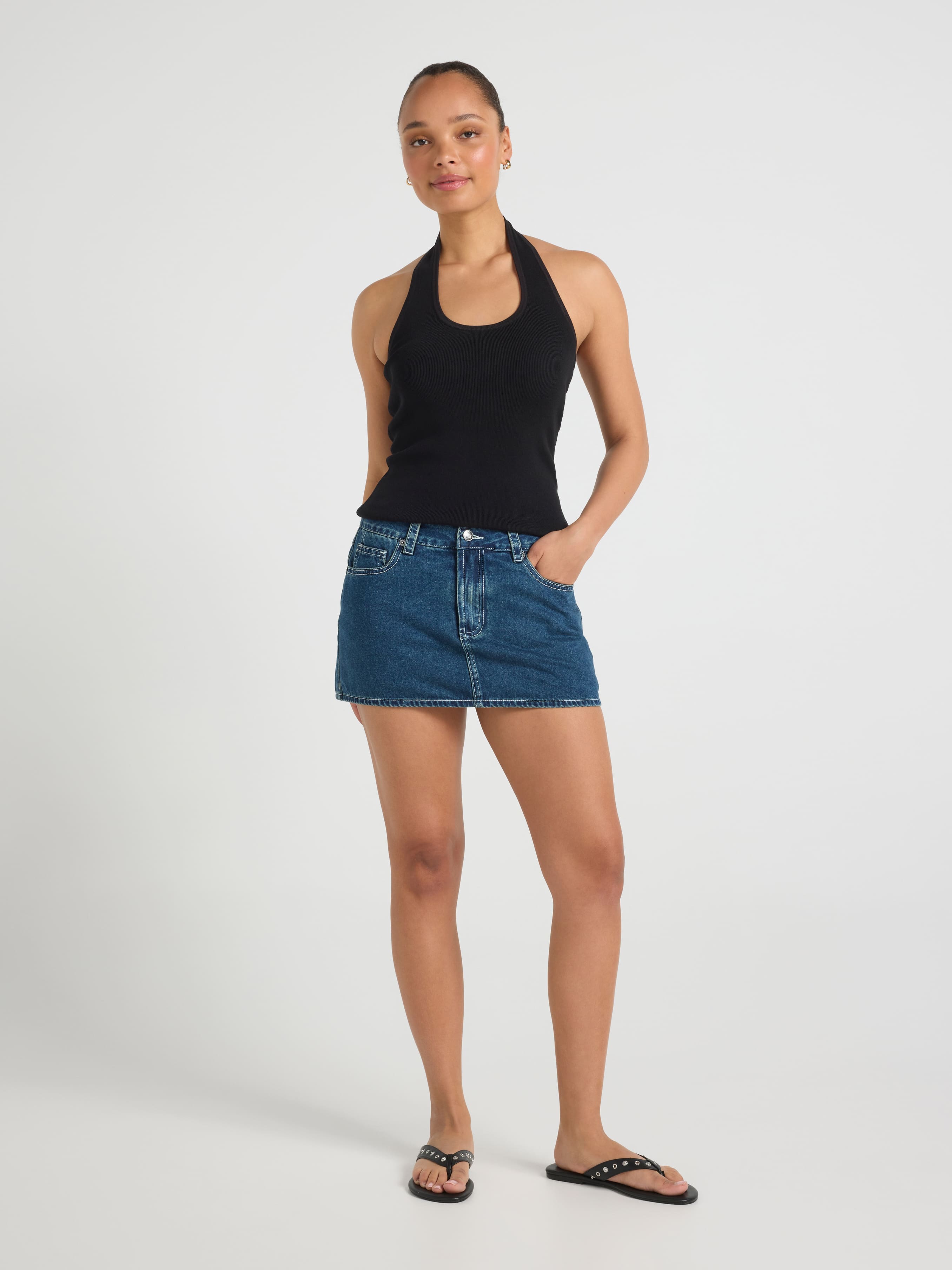 Mackenzie Low Rise Denim Skort