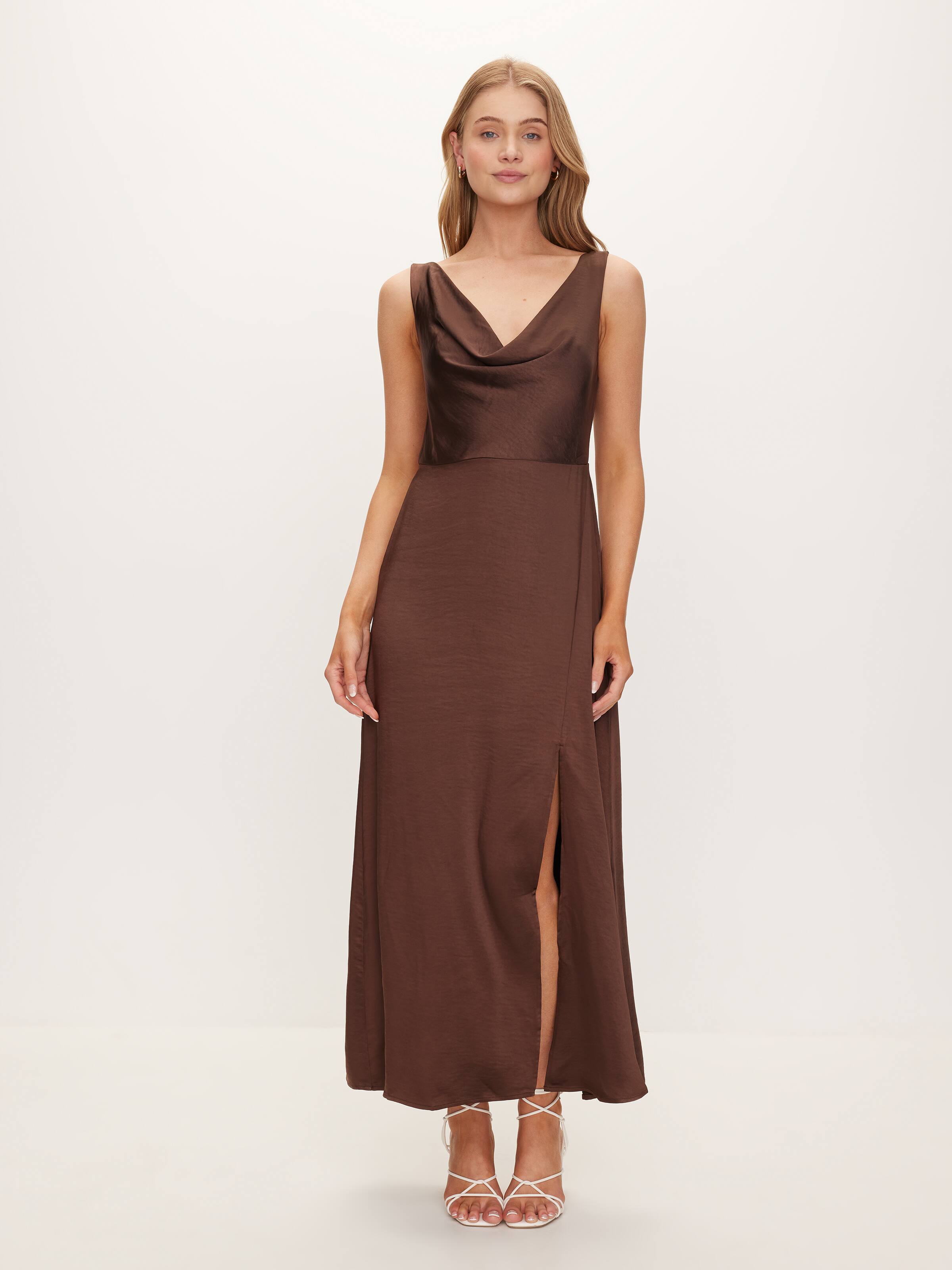brown dresses nz Amabella Brown Maxi Dress