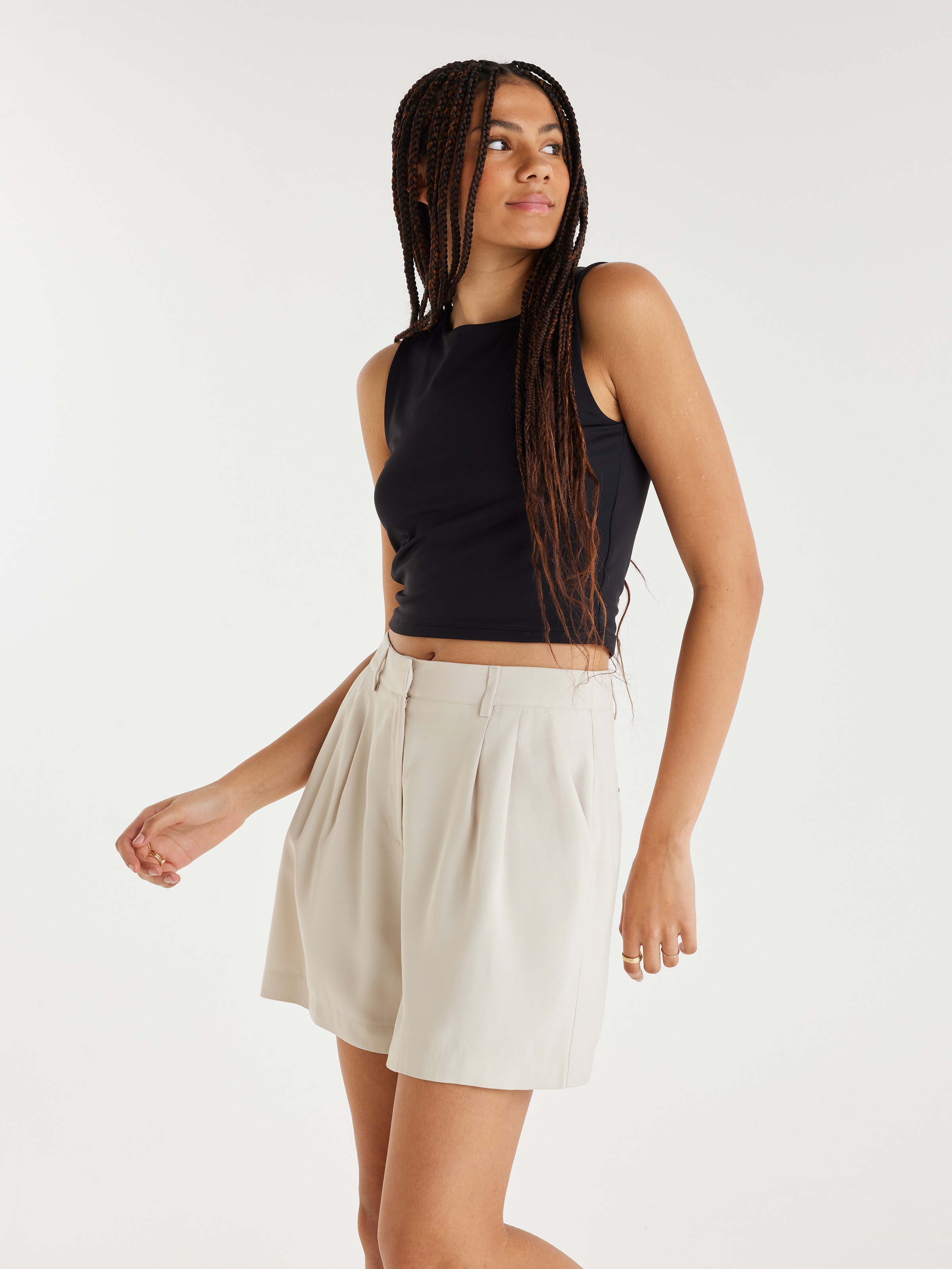 High waisted hotsell khaki shorts