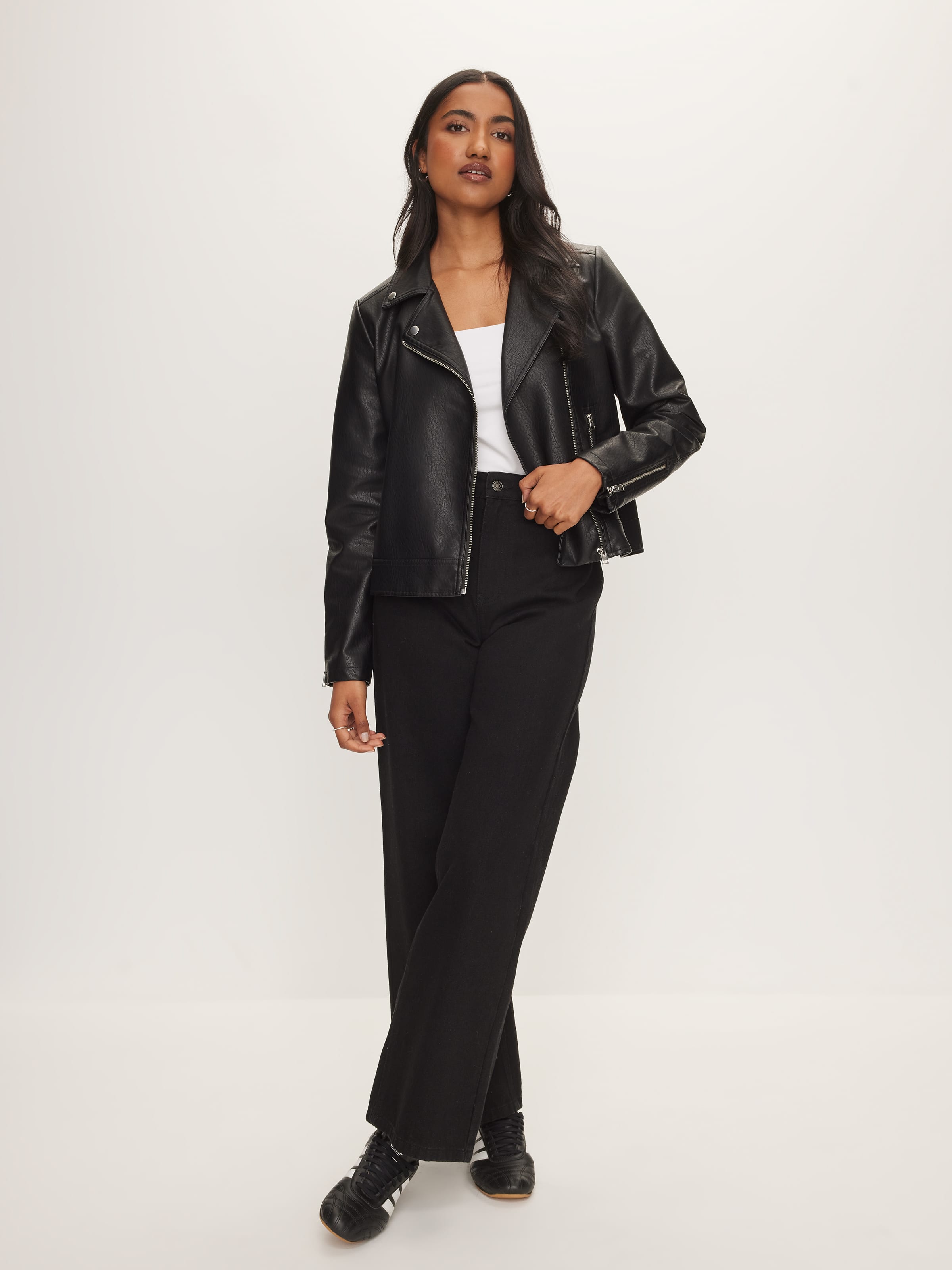 Arlet Faux Leather Biker Jacket