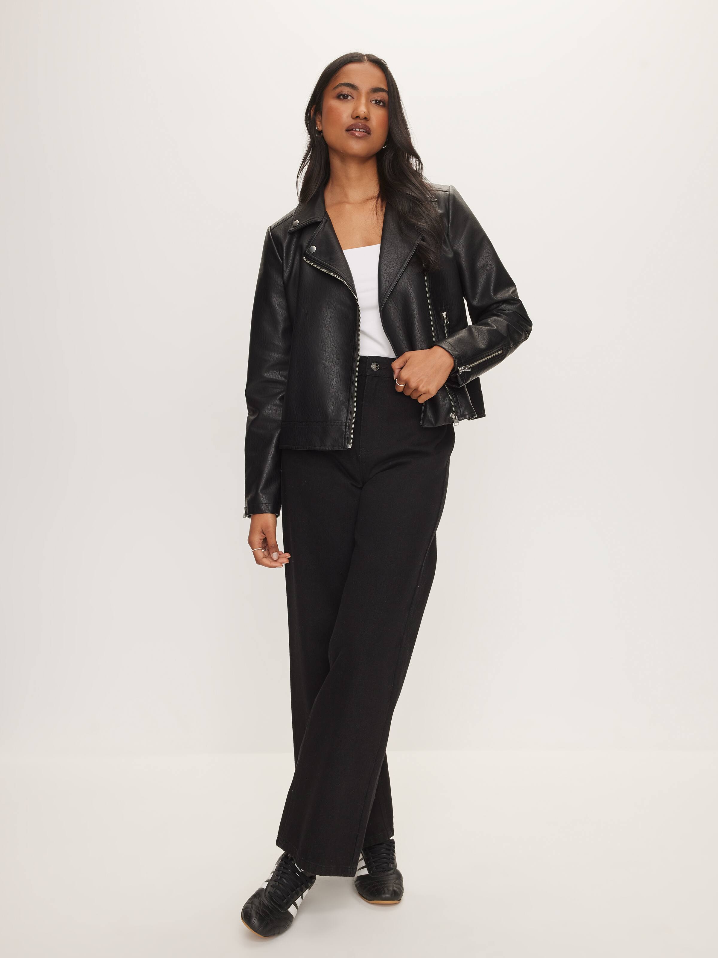Arlet Faux Leather Biker Jacket