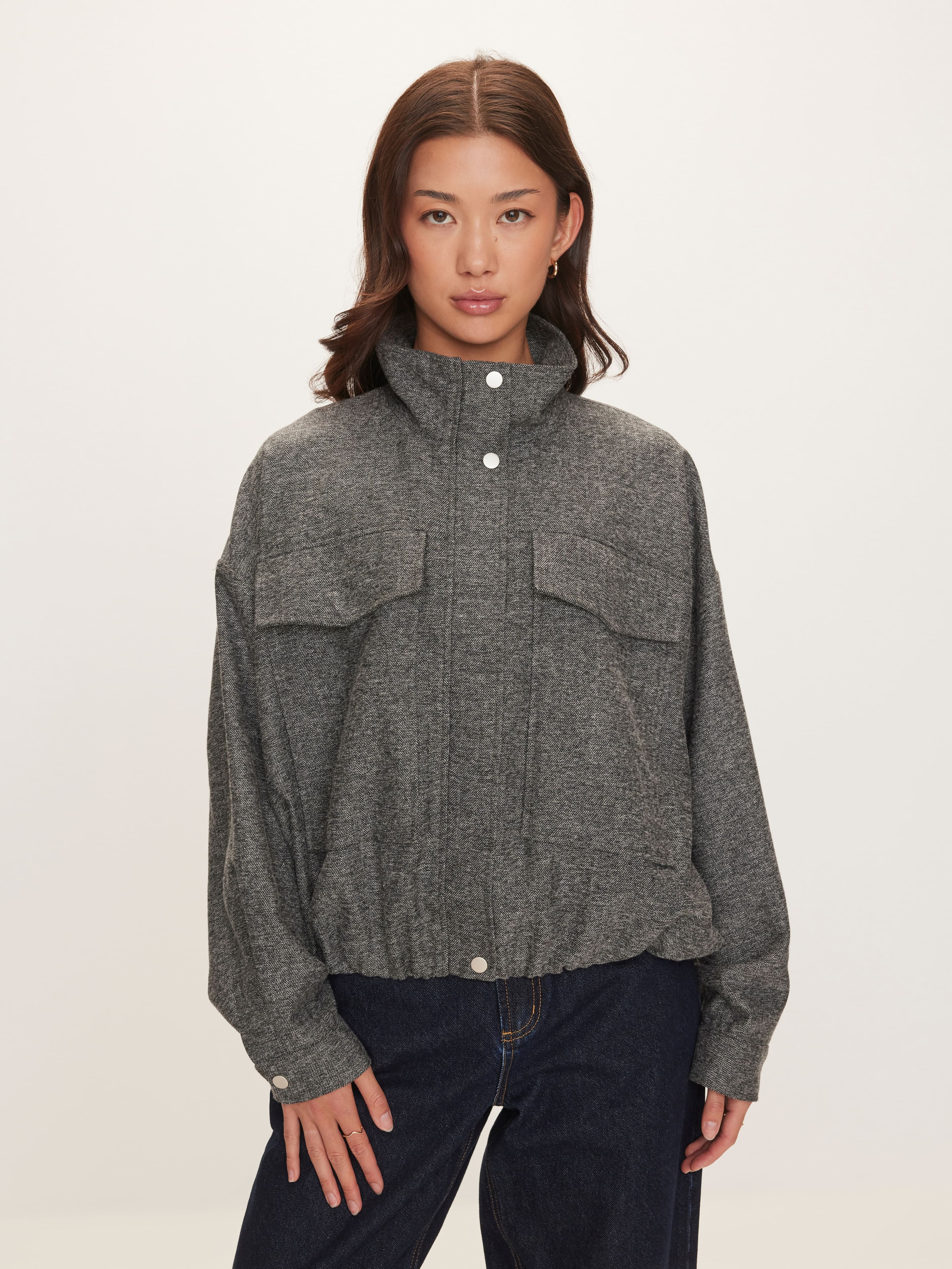 Olivia Textured Funnel Jacket