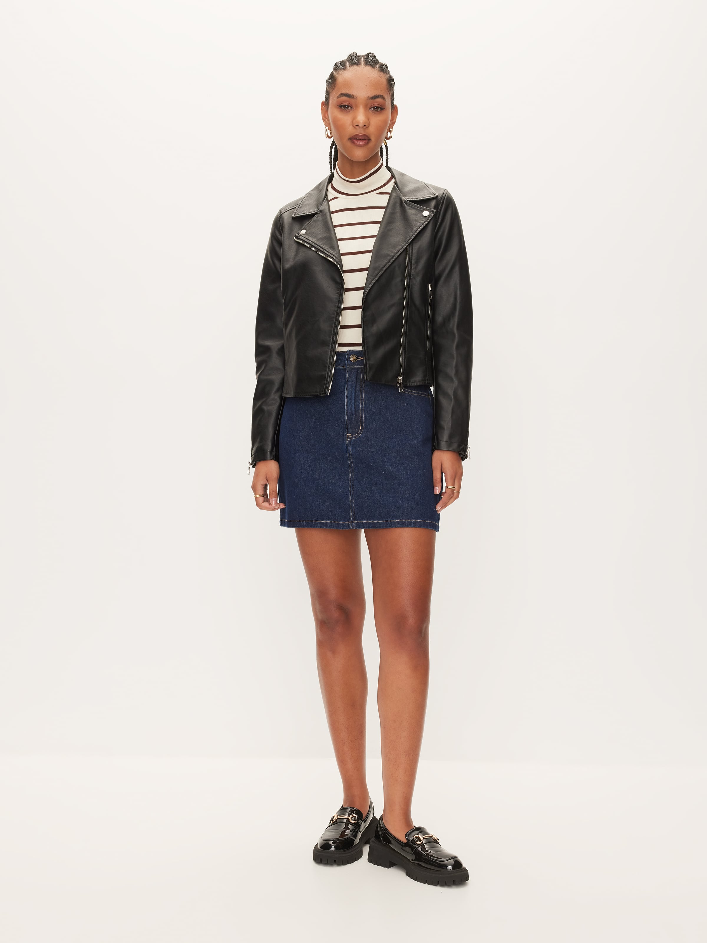 Faux Leather Biker Jacket
