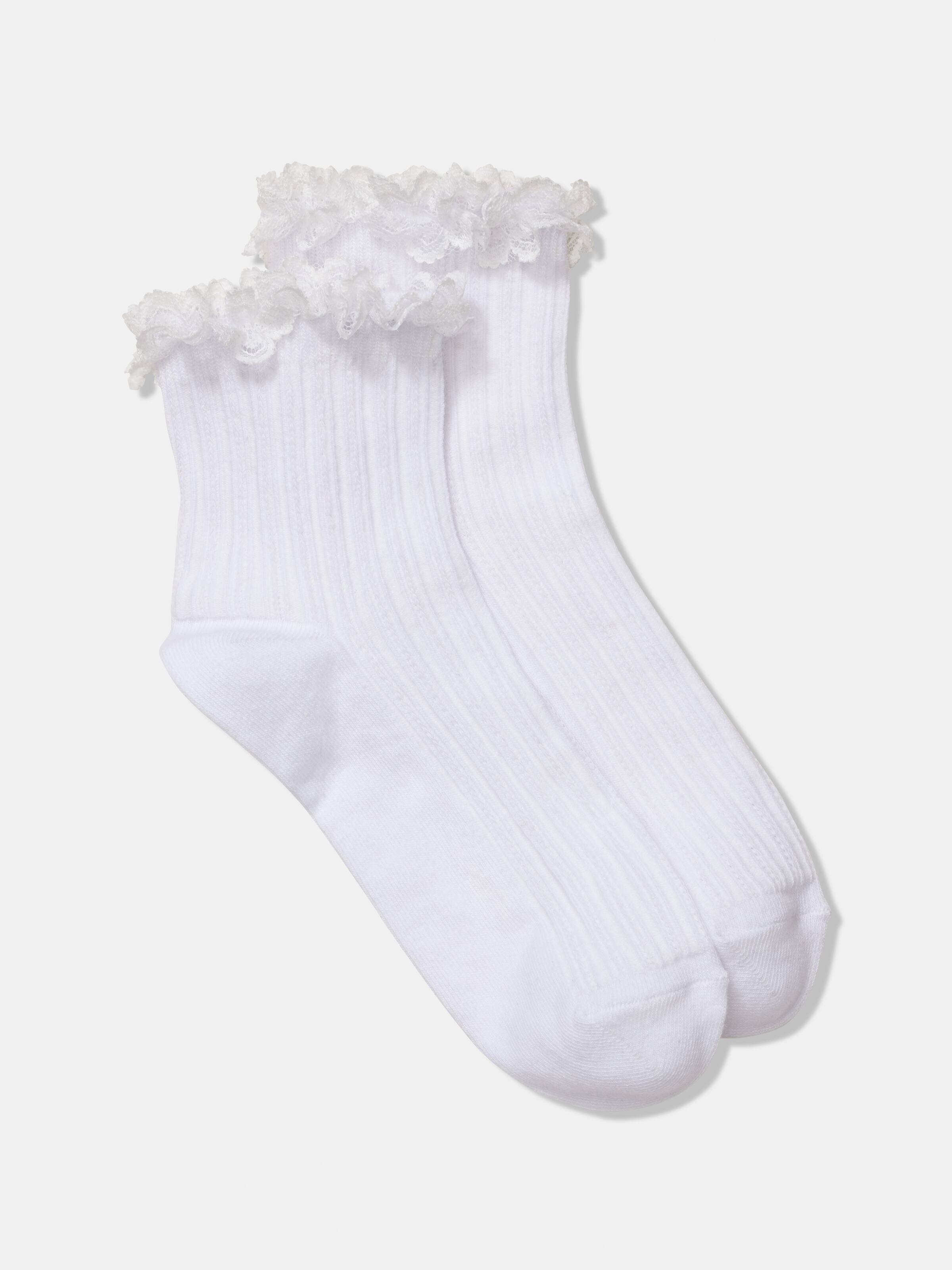 Lace Trim Crew Sock