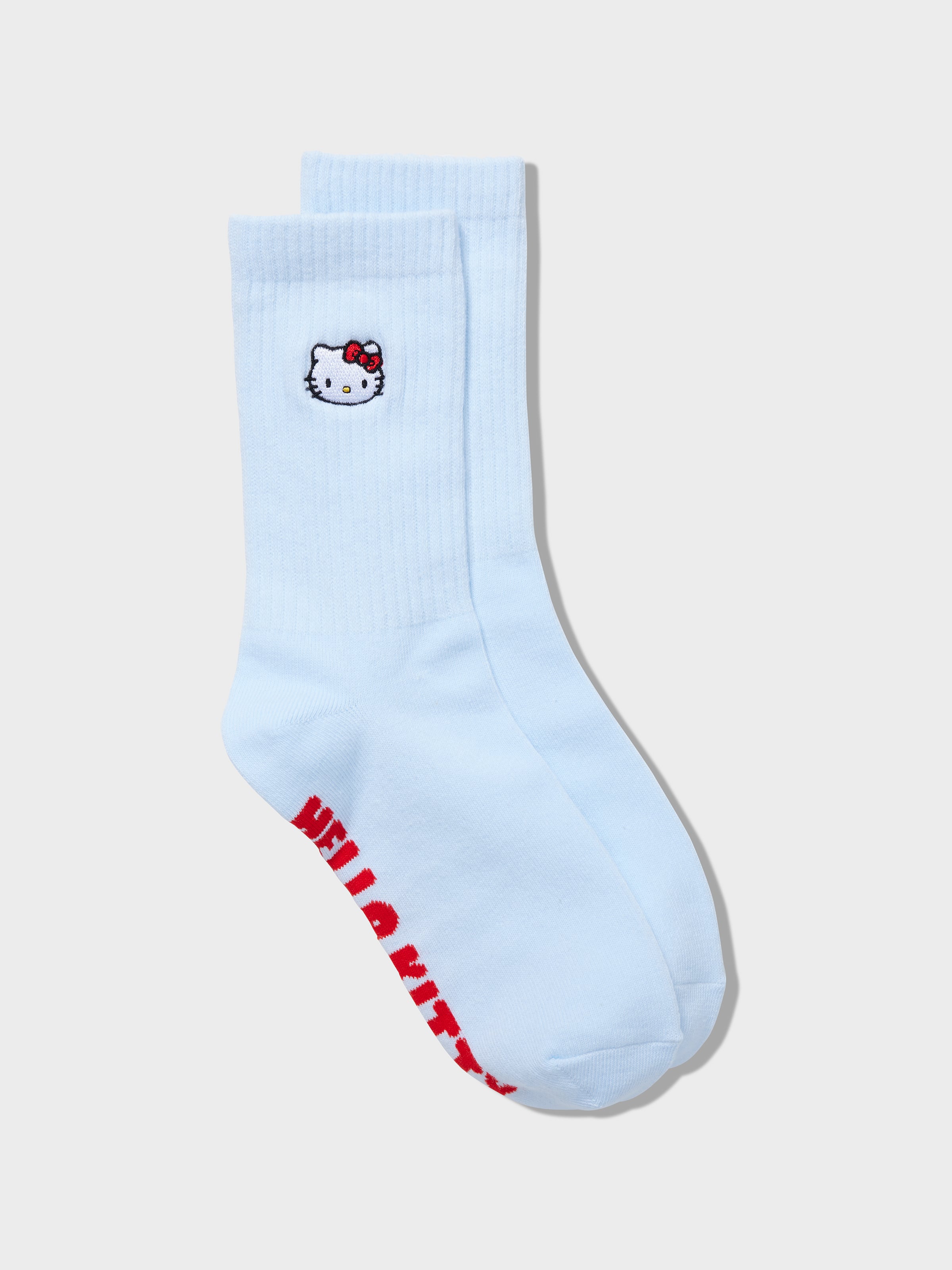 Hello Kitty Embroidery Crew Sock