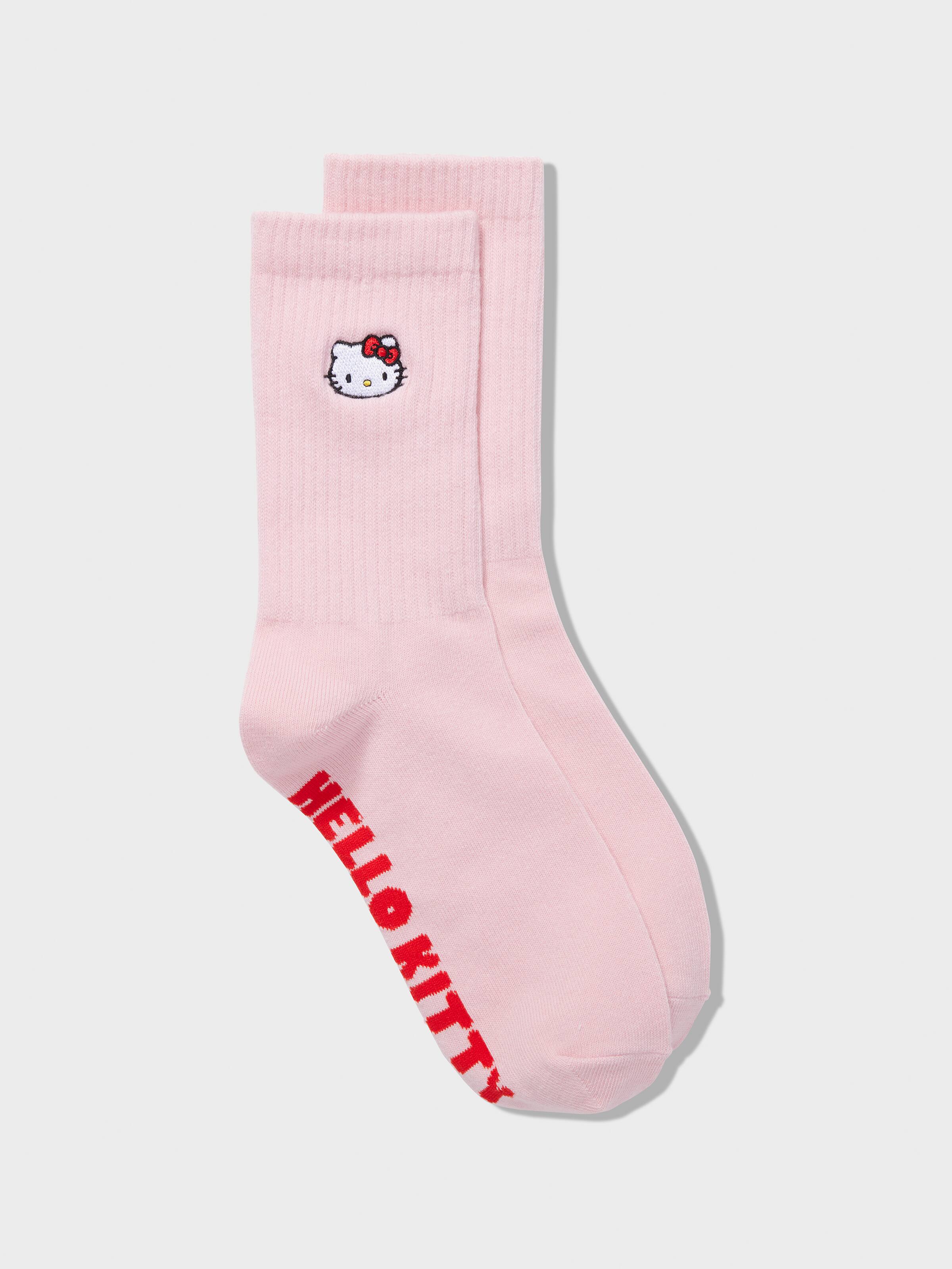 Hello Kitty Embroidery Crew Sock