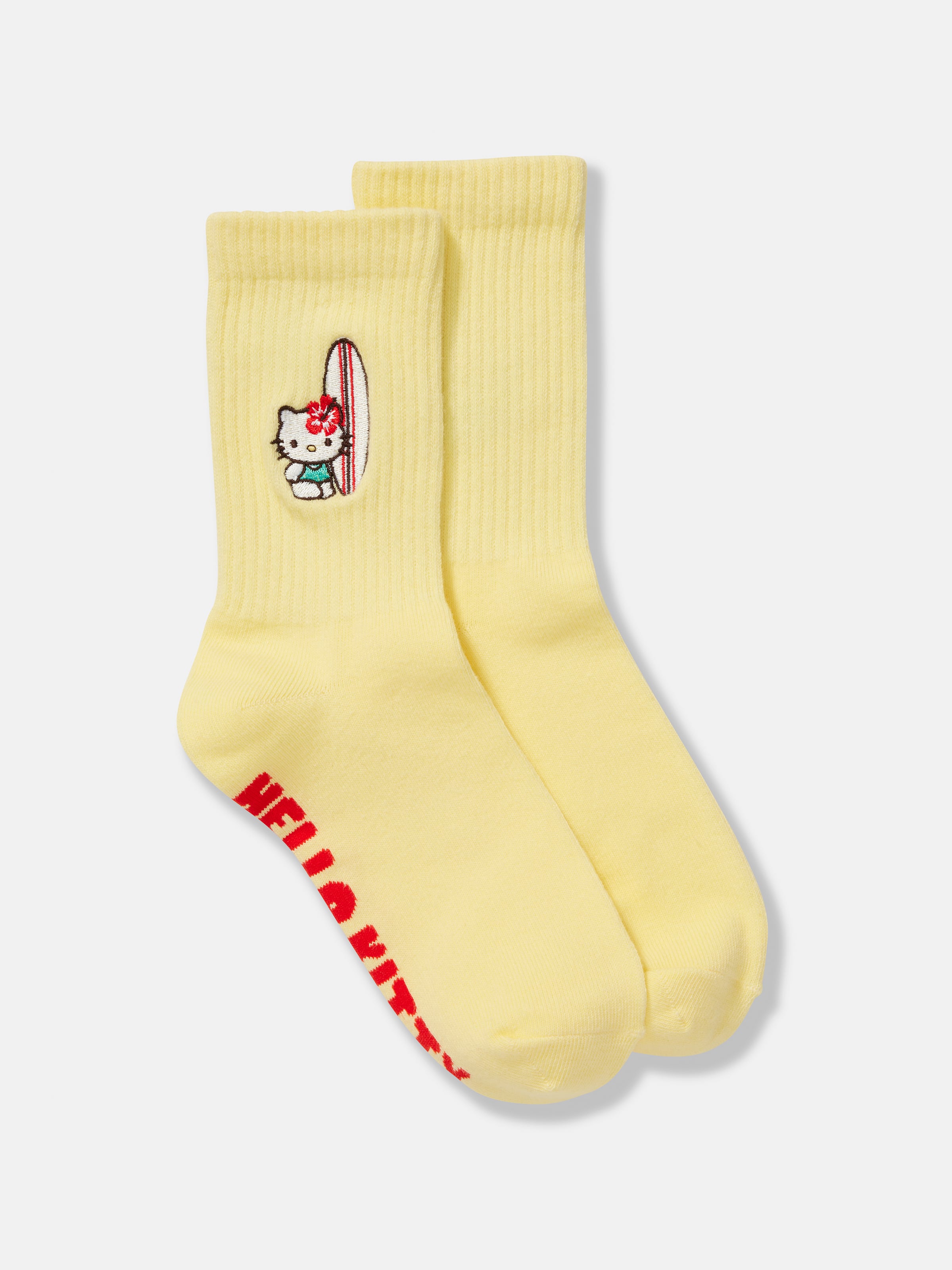Hello Kitty Embroidery Crew Sock