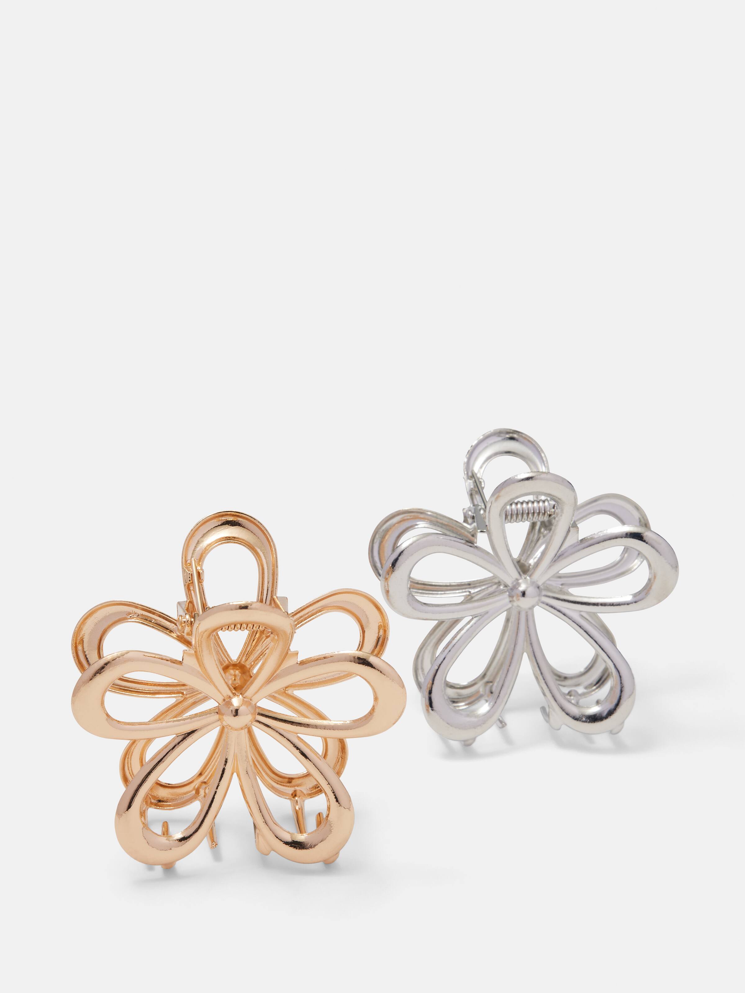 2 Pack Metal Flower Claw