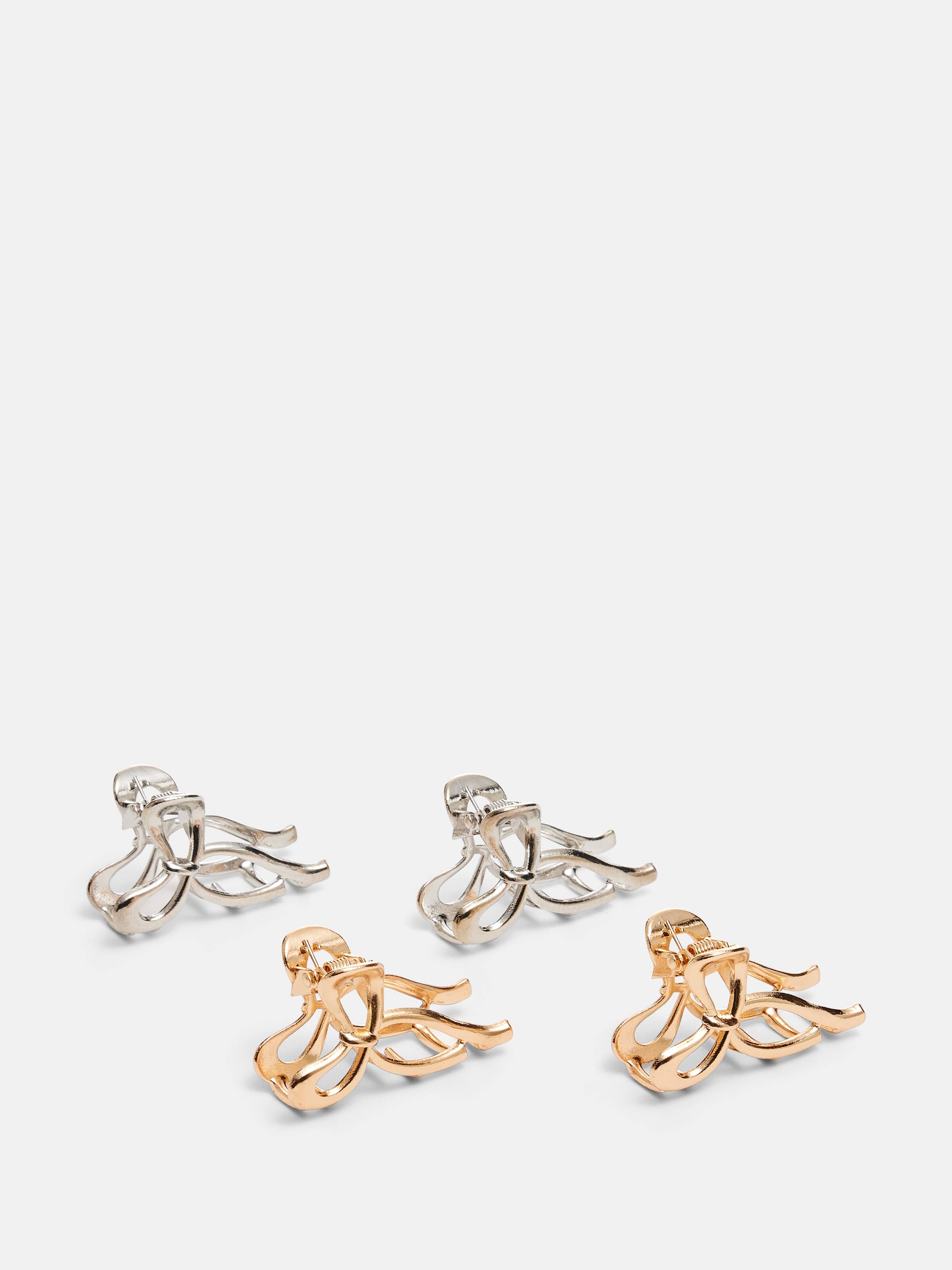 4 Pack Metal Bow Mini Claws