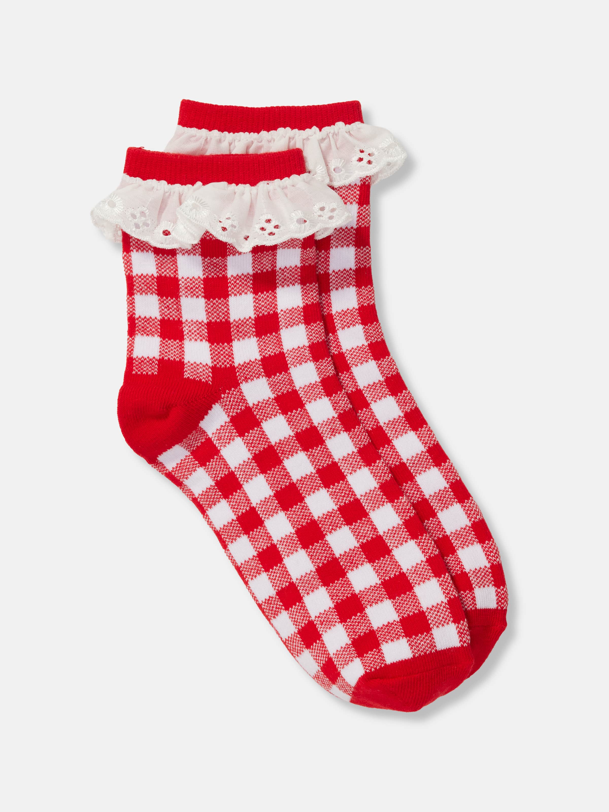 Gingham Lace Quarter Sock