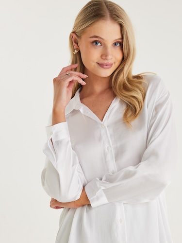 Elsa Satin Collar Shirt                                                                                                         