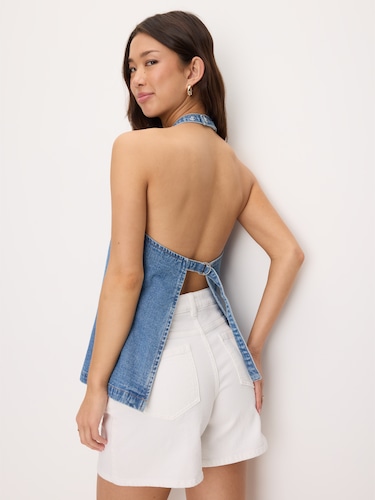 Denim Halter Top                                                                                                                