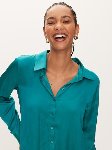 Elise Satin Collar Shirt                                                                                                        