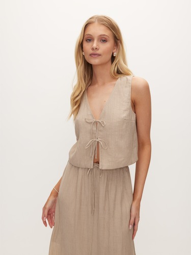 Tia Textured Tie Top                                                                                                            