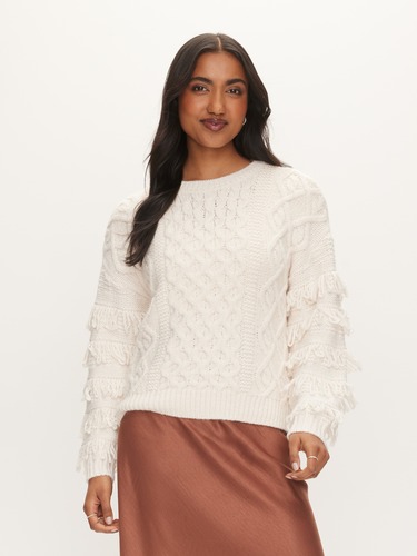Fringe Long Sleeve Knit                                                                                                         