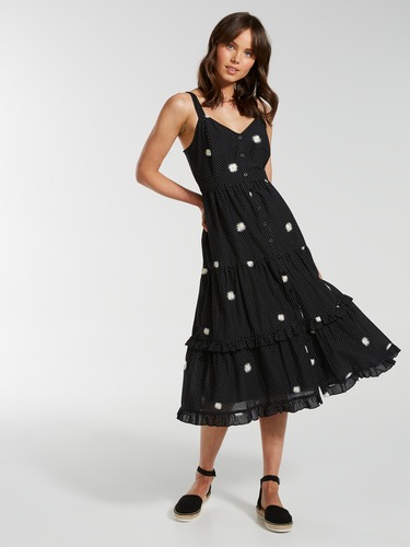 Aspen Denim Corset Midi Dress                                                                                                   