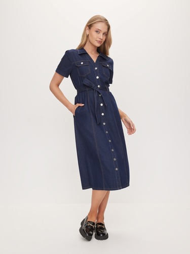 Jax Denim Midi Dress                                                                                                            