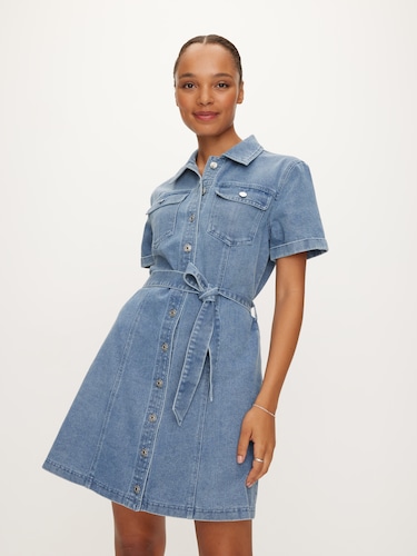 Paris Denim Mini Dress                                                                                                          