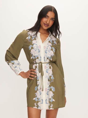 Eve Skater Long Sleeve Mini Dress                                                                                               