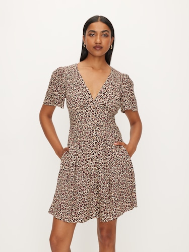 Emily Button Through Mini Dress                                                                                                 