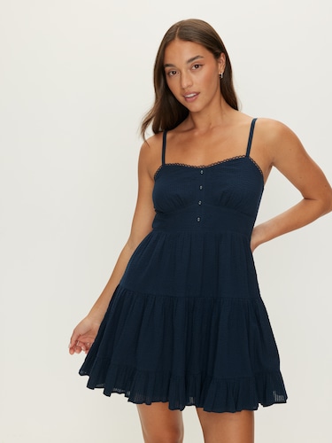 Seersucker Tiered Dress                                                                                                         