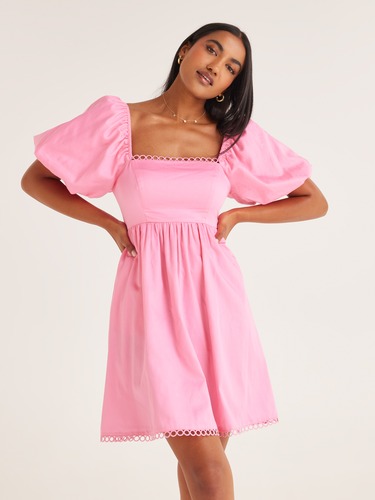 Buy KATE SPADE Ponte Puff-Sleeve Dress | Pink Color Women | AJIO LUXE
