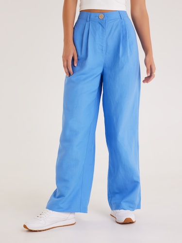 Vanessa Linen Blend Wide Leg Pant                                                                                               